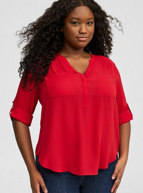 Harper 3/4 Sleeve Pullover Blouse Product Image