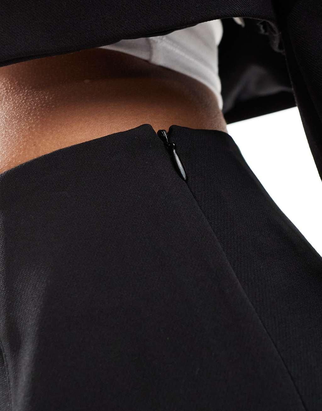 ASOS DESIGN tailored high waist mini skirt in black Product Image