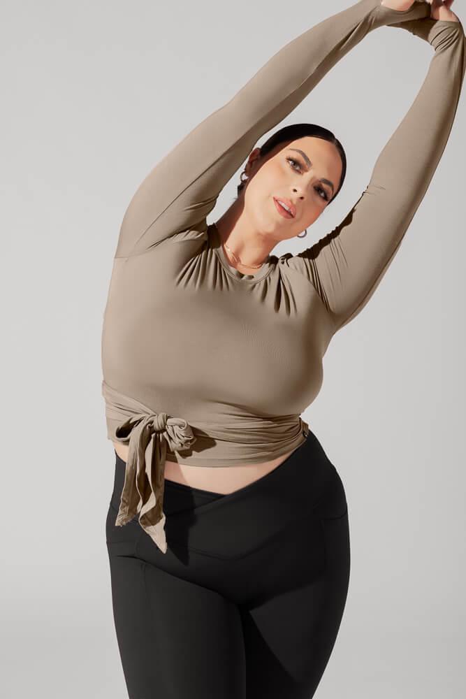 Bow Back Reversible Long Sleeve Top - Black Product Image