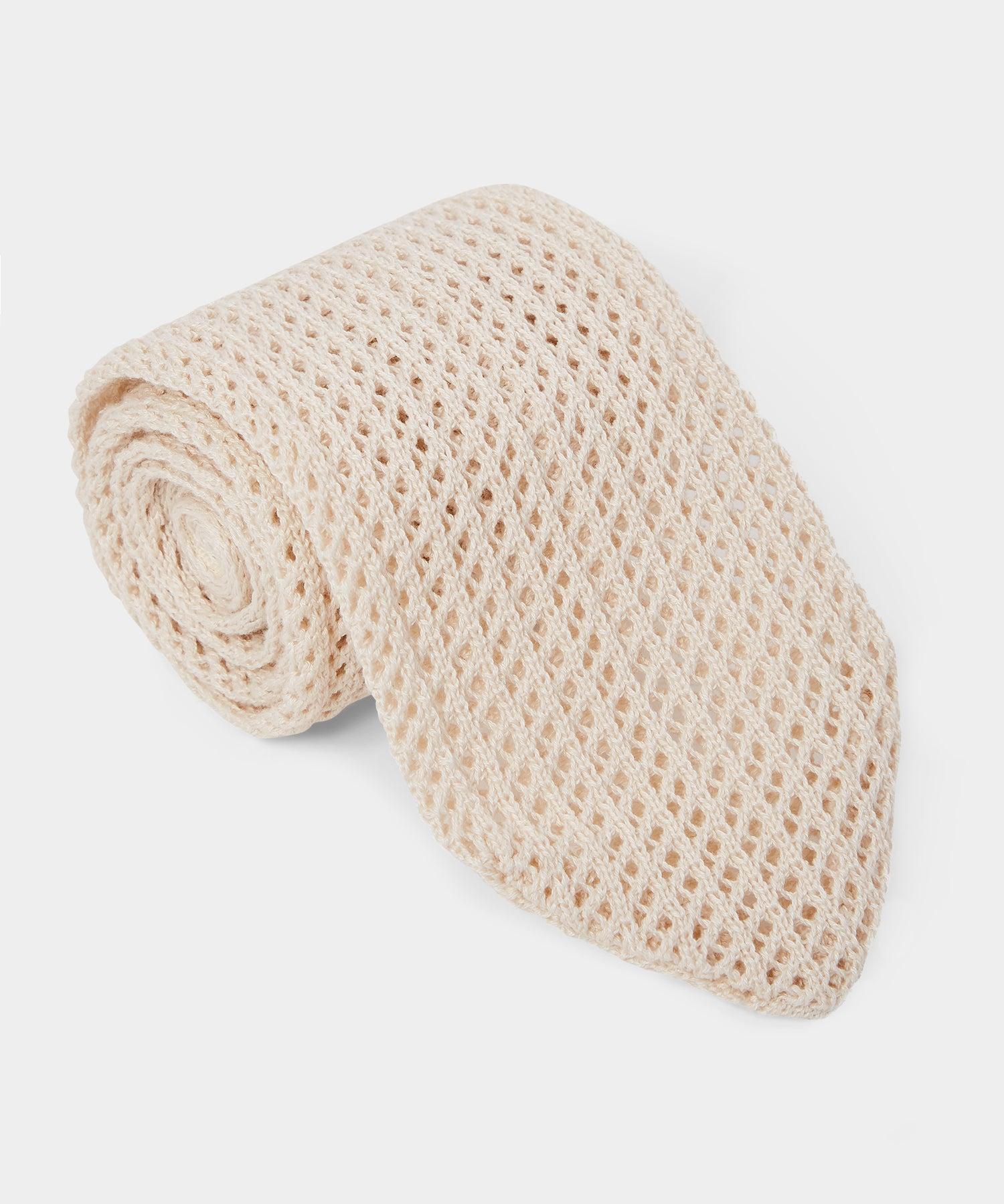 Italian Cotton Open Weave Knit Tie Product Image