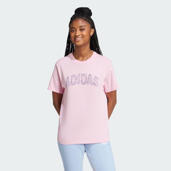 adidas Tech Illustrate Graphic Tee True Pink XS Womens Product Image