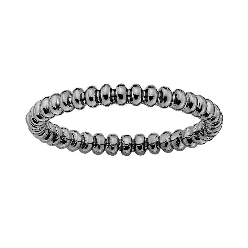 Stacks & Stones Ruthenium-Plated Sterling Silver Beaded Stack Ring, Women's, Size: 8, Black Product Image