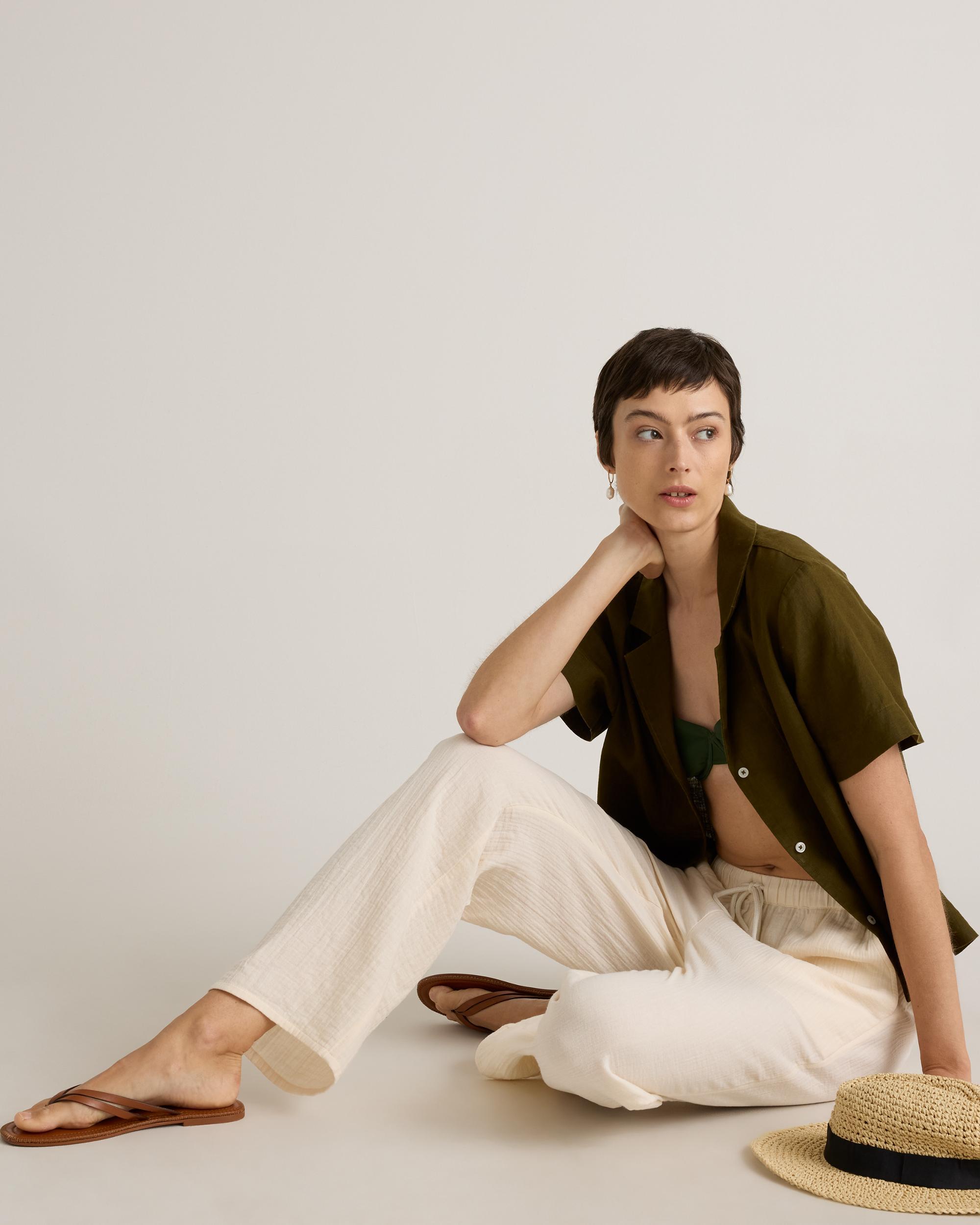 Quince | Women's Gauze Straight Leg Pants Size XS, Organic Cotton Product Image