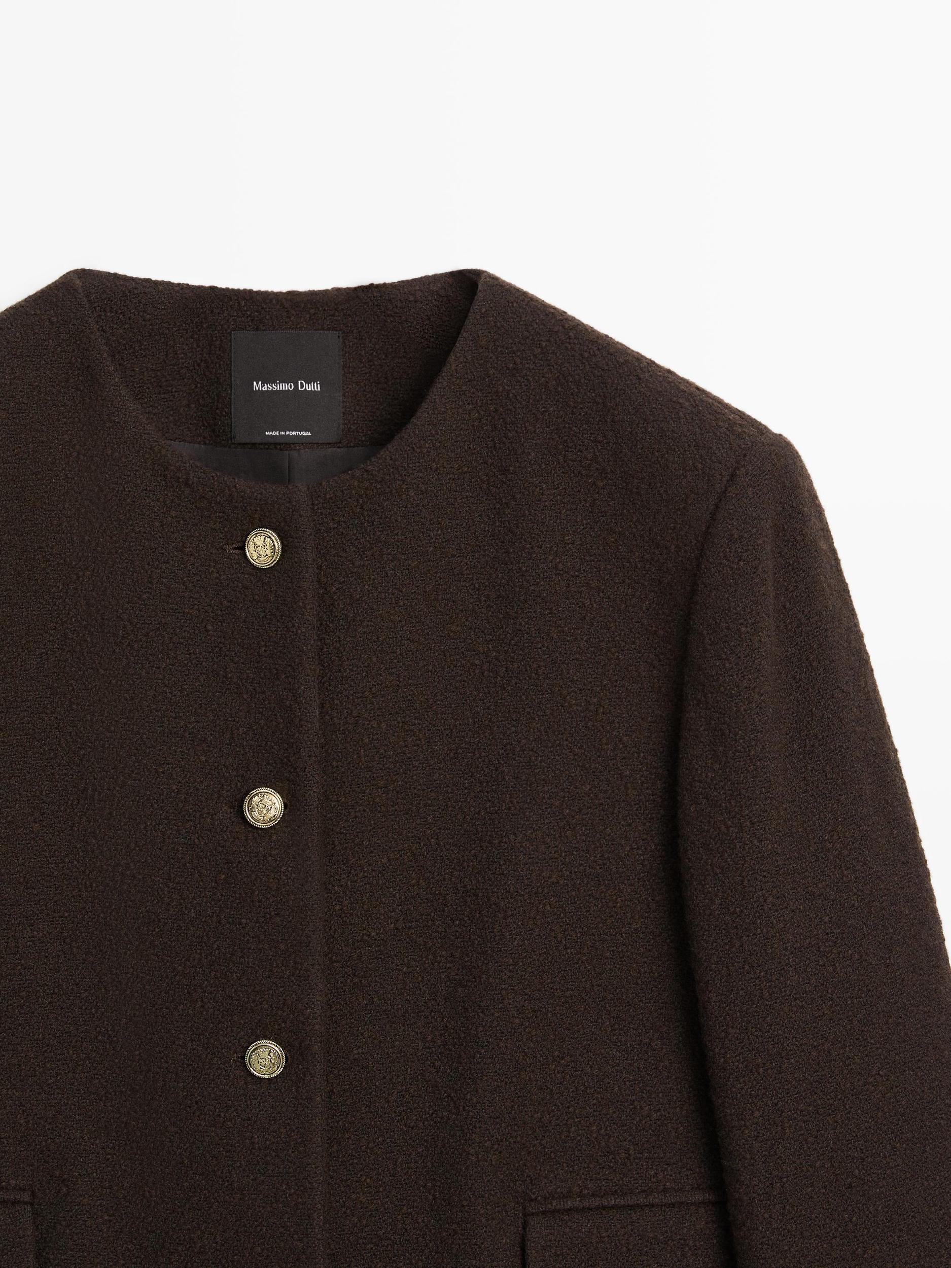 Cropped jacket with buttons Product Image