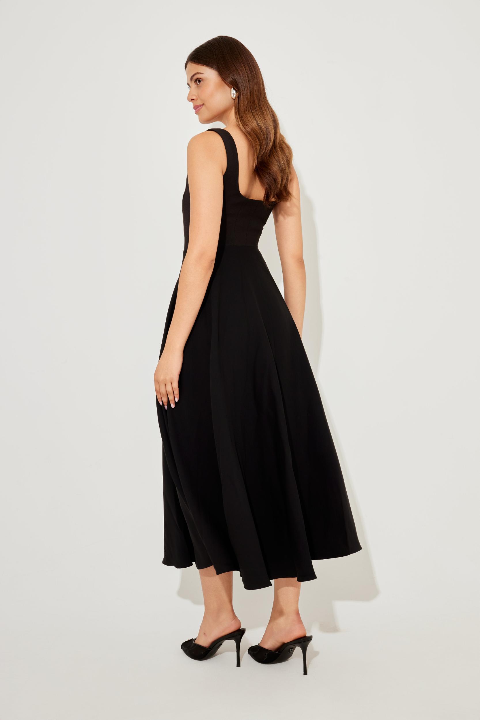 The Ultimate Muse High Waist Square Neck Midi Dress Product Image