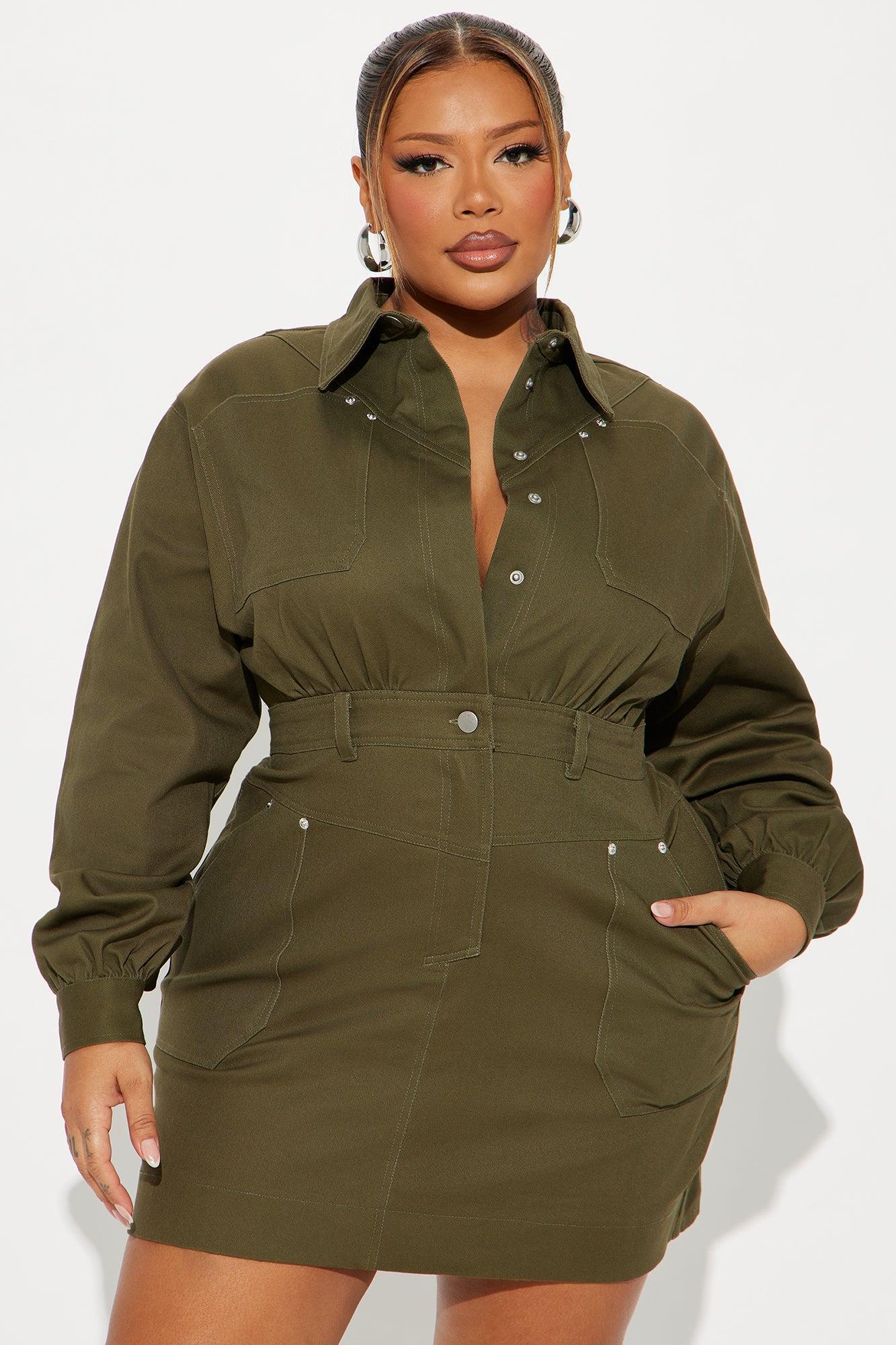 Jeanie Denim Mini Dress - Green Product Image