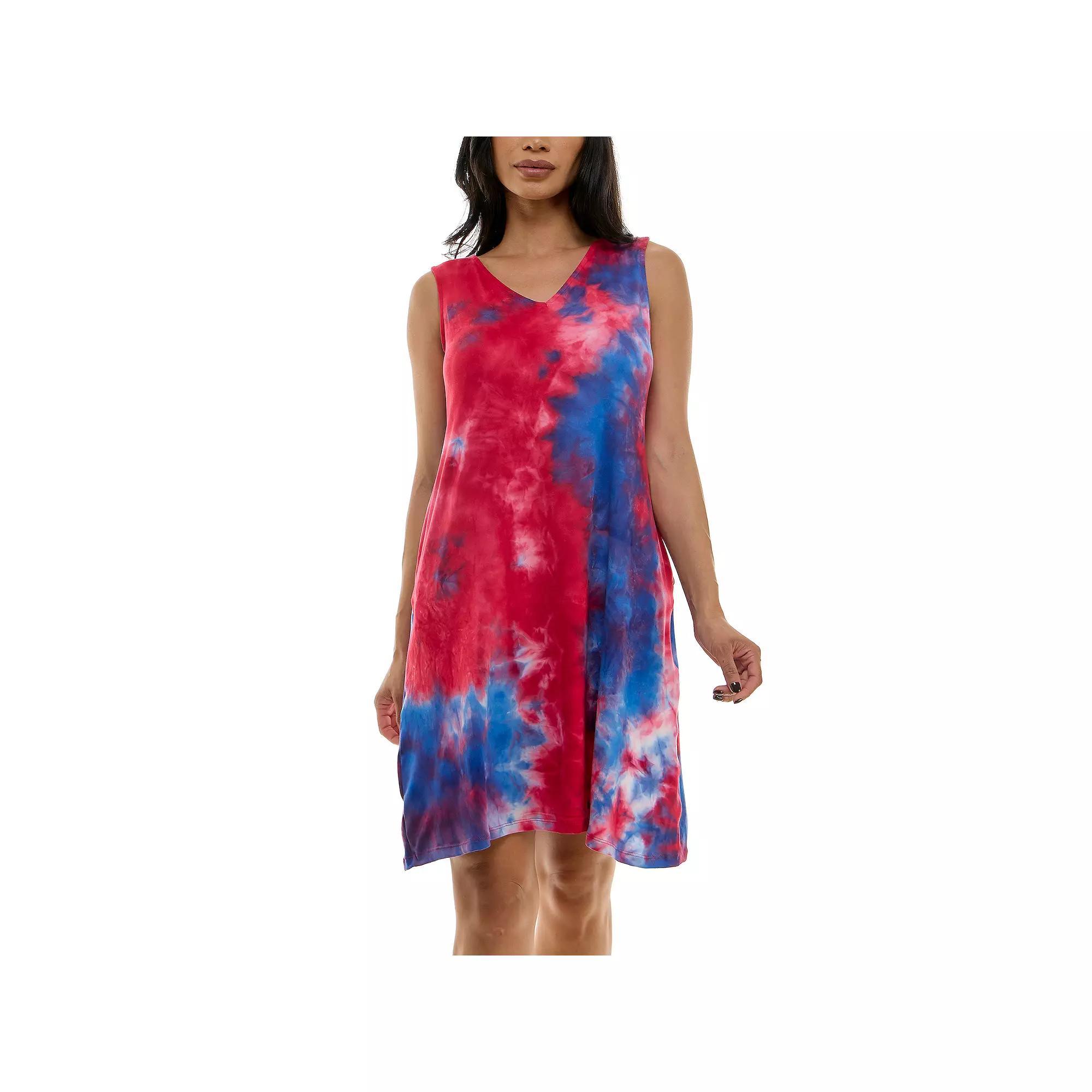 Womens Nina Leonard Reversible Trapeze Mini Dress Deep Red Team Product Image