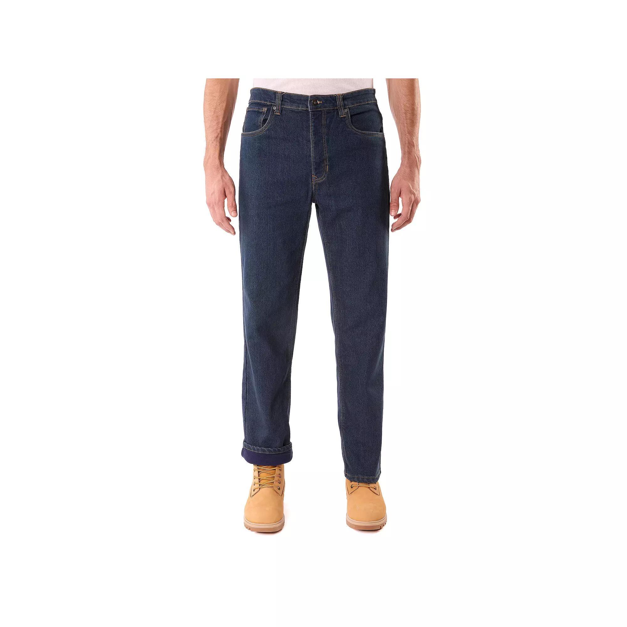 Men's Smith's Workwear Stretch Fleece Lined Jeans, Size: 38 X 32, Dark Vintage Blue Product Image