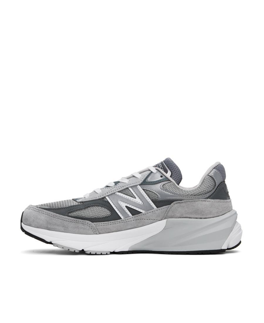 NEW BALANCE Grey Low Top Sneakers With Logo Detail In Suede And Tech Fabric Man Product Image