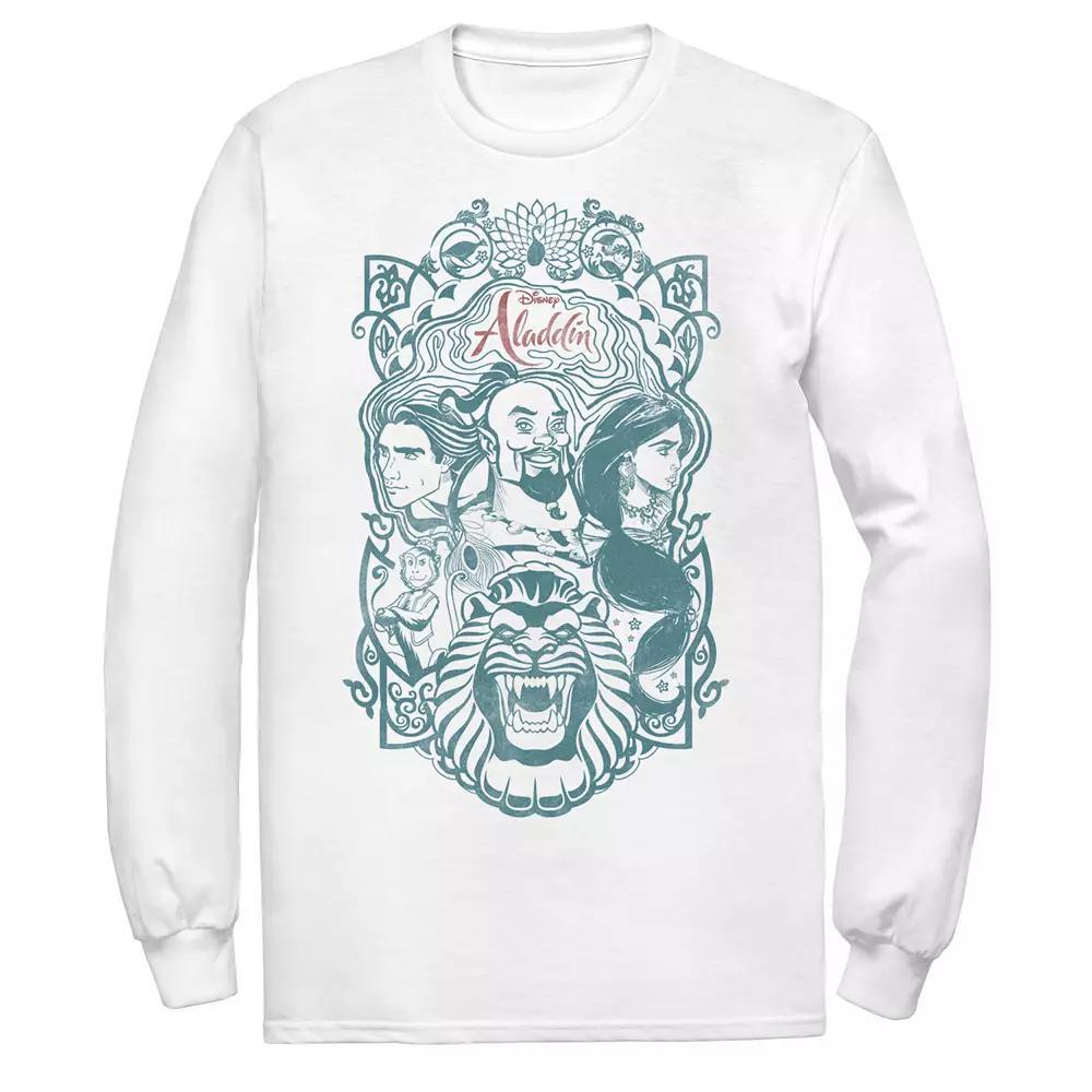 Disney's Aladdin Group Character Sketch Men's Tee, Size: Medium, White Product Image