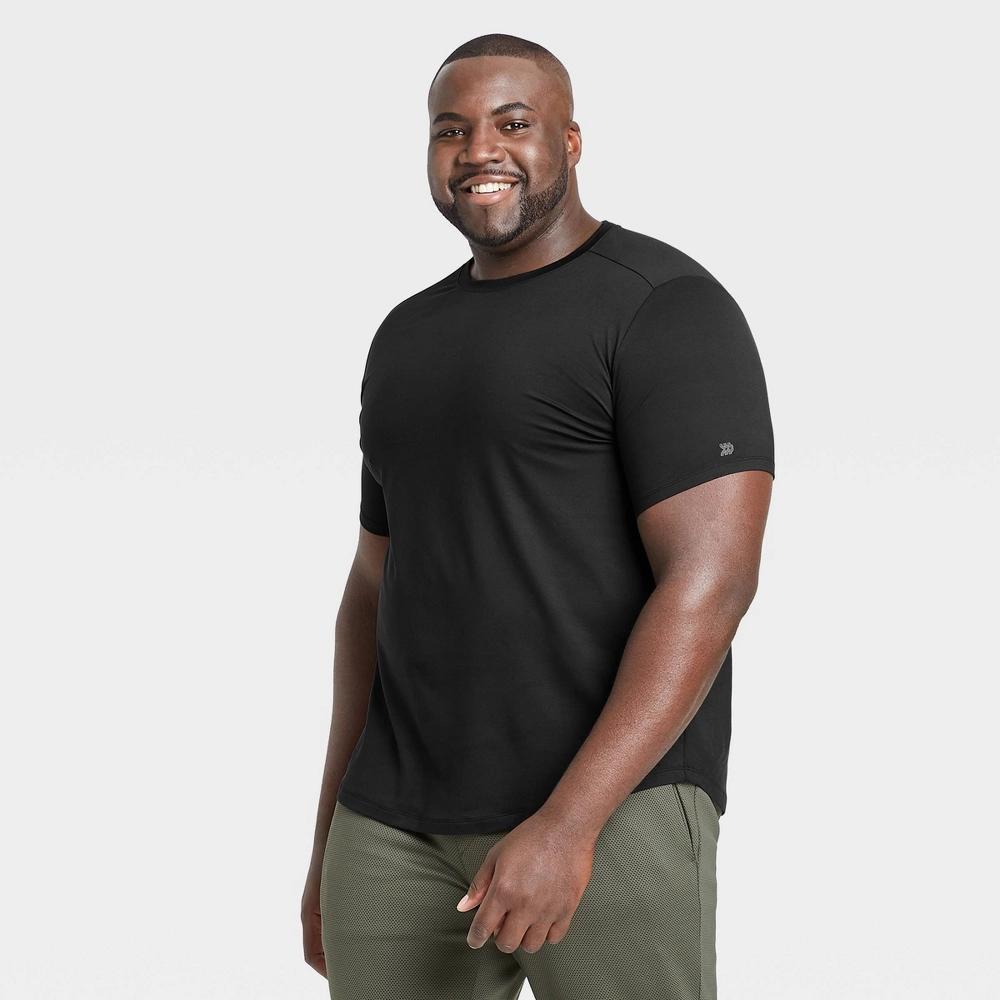 Mens Short Sleeve Soft Stretch T-Shirt - All In Motion Black XL: Moisture Wicking, Quick Dry, UPF 50+ Product Image
