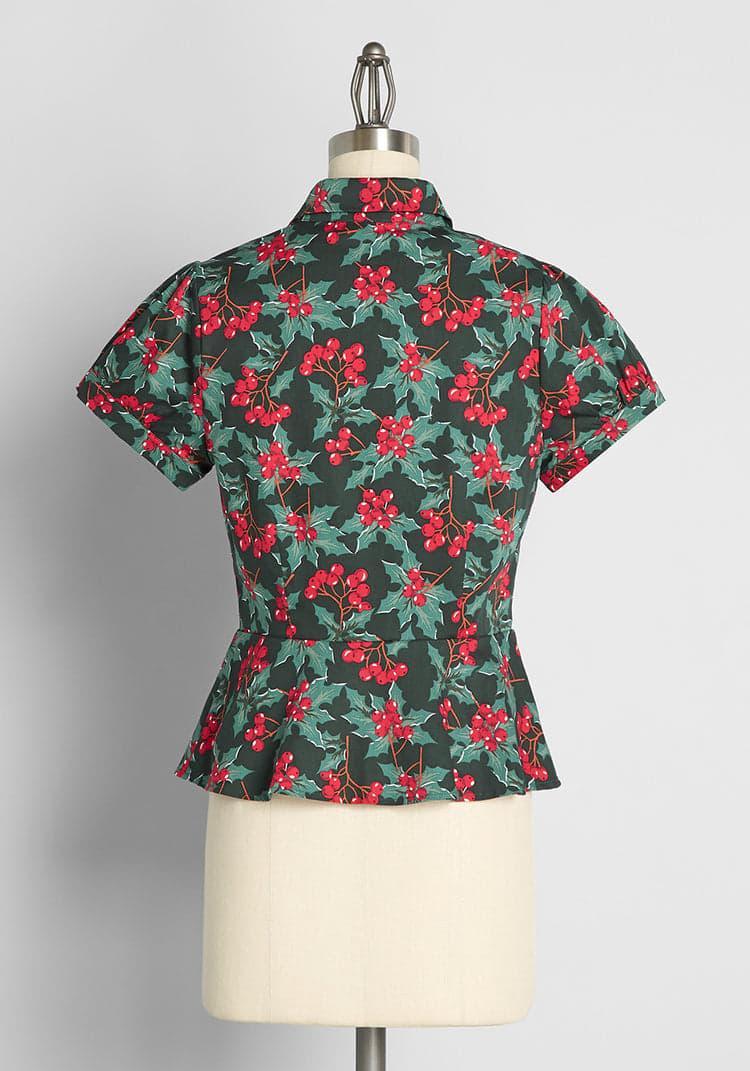 Winterberry Beauty Peplum Blouse Product Image