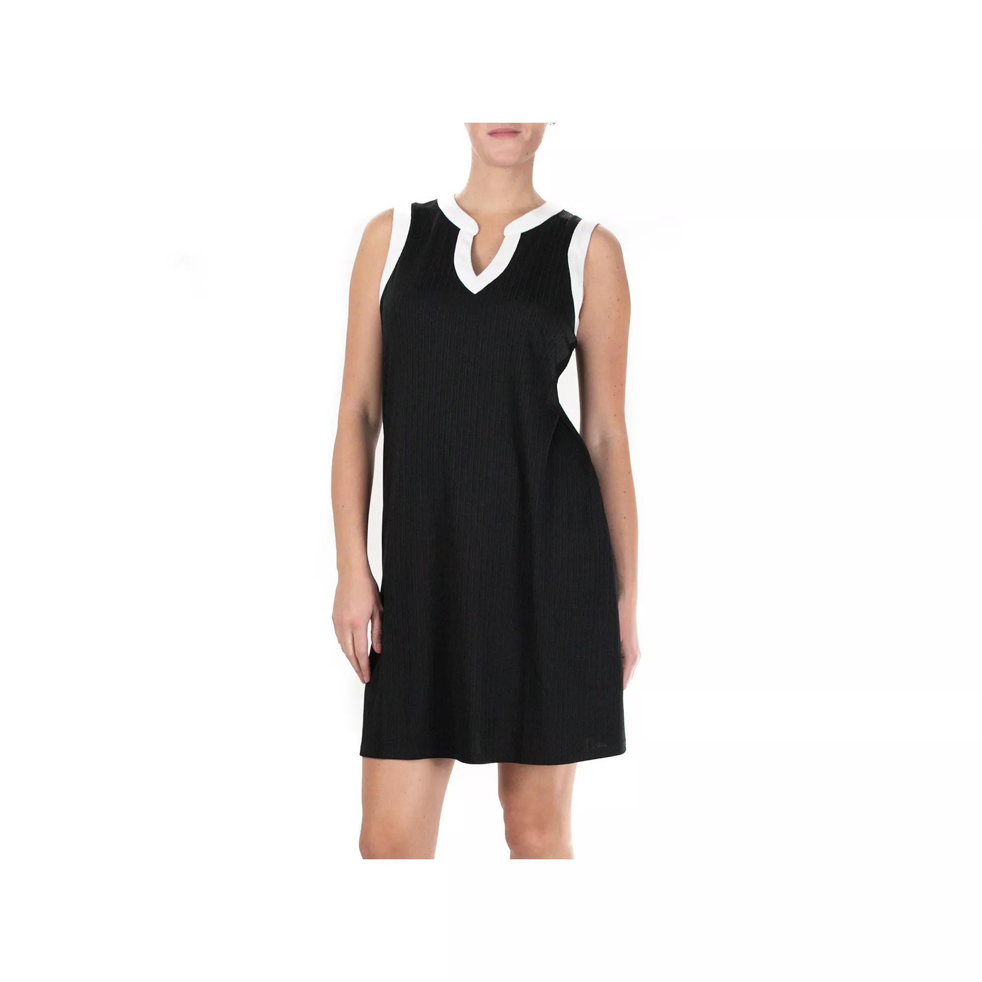 Womens Nina Leonard Colorblock Splitneck Dress Product Image