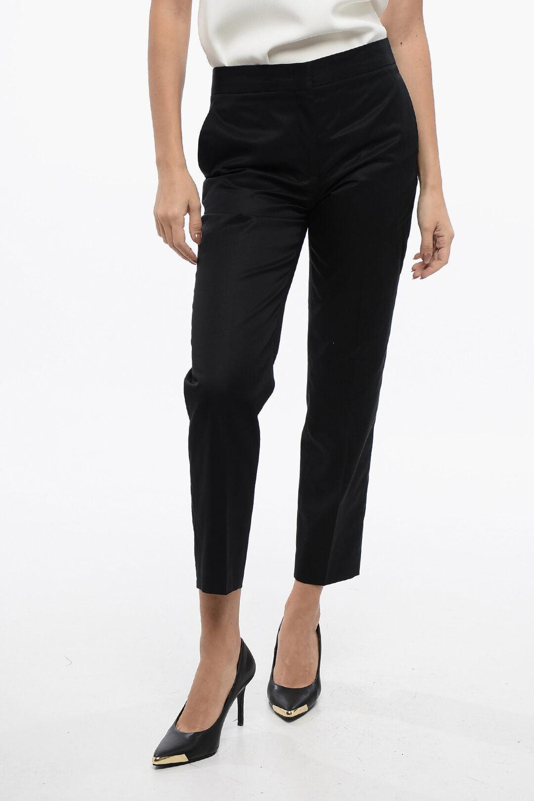 JIL SANDER Pure Cotton Chinos Pants With Concealed Closure In Blue Product Image