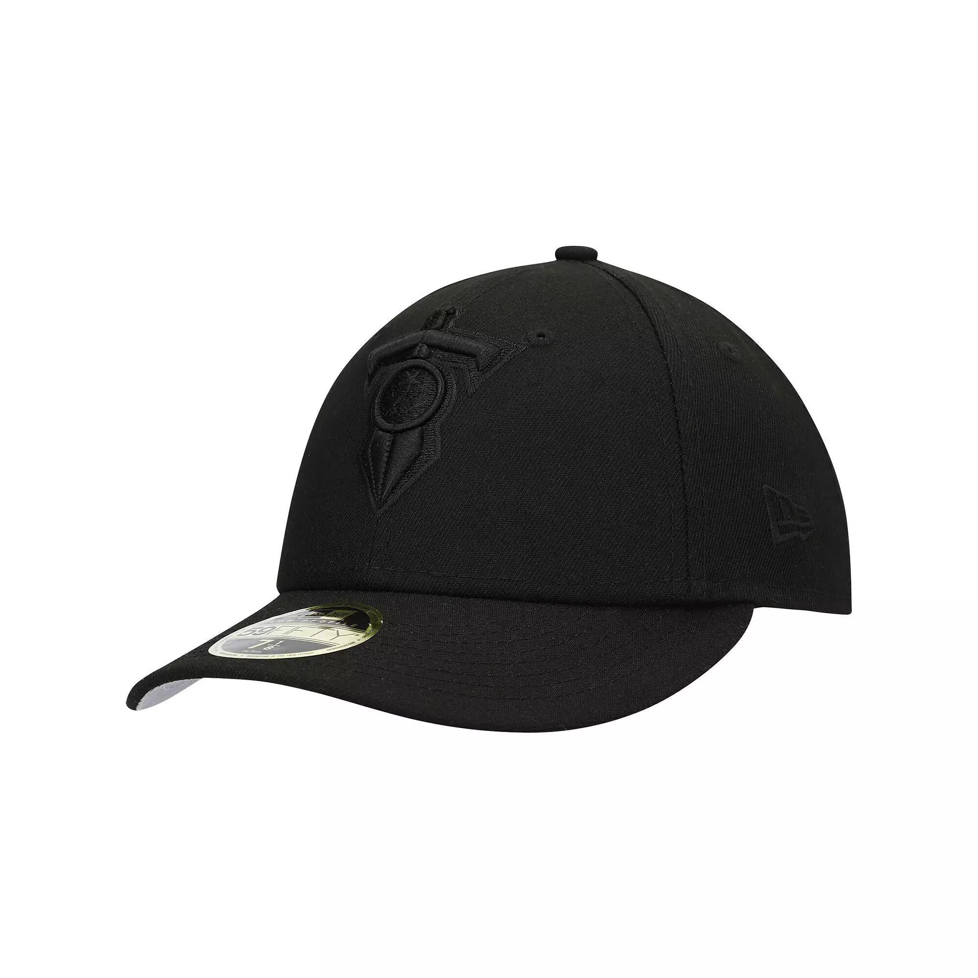 Men's New Era Black Tennessee Titans Alternate Logo Black on Black Low Profile 59FIFTY II Fitted Hat, Size: 7 3/4 Product Image