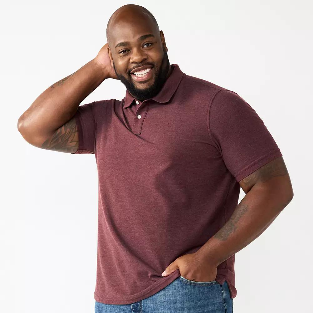 Big & Tall Sonoma Goods For Life® Pique Polo, Men's, Size: 3XB, Burnt Red Product Image