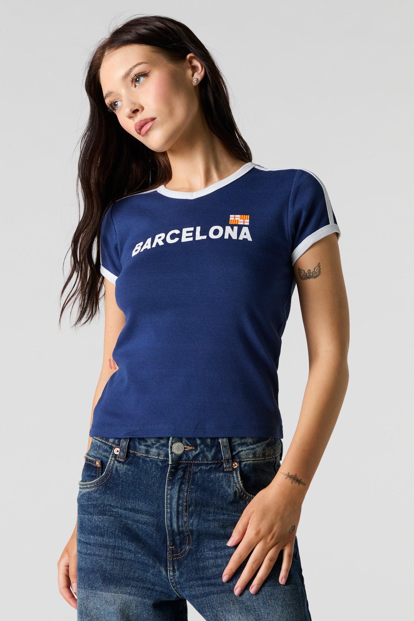 Sporty Graphic Ringer T-Shirt Female Product Image