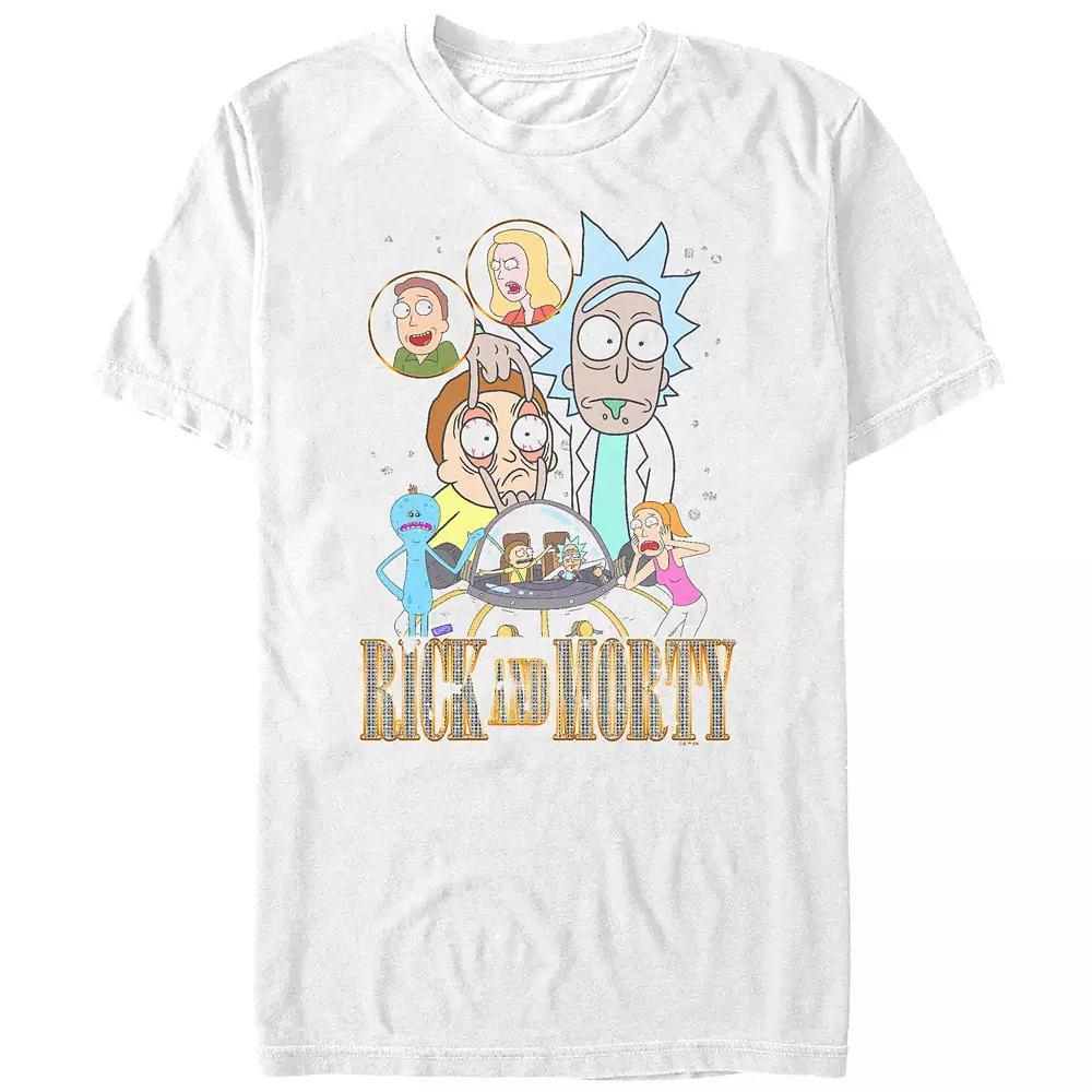 Men's Rick And Morty Bling Logo Title Graphic Tee, Size: XXL, White Product Image