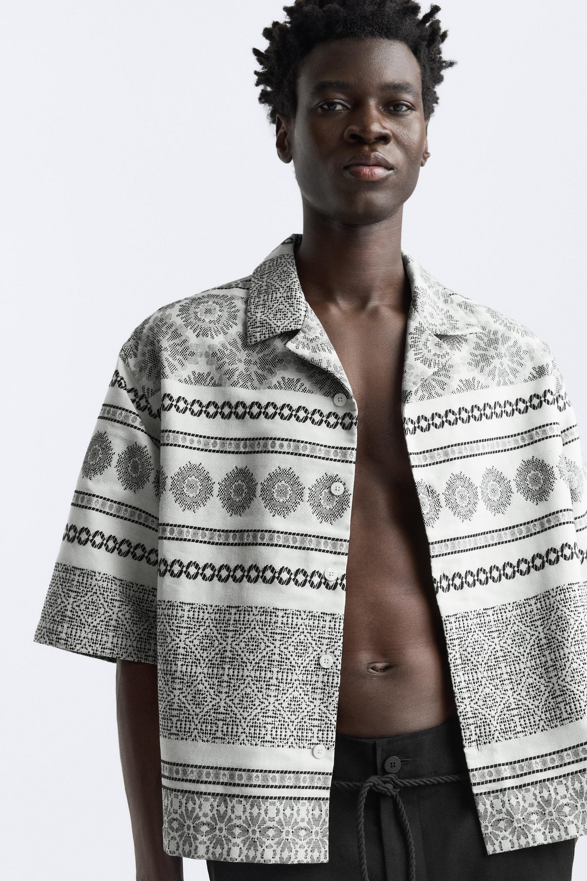 GEOMETRIC JACQUARD OVERSHIRT Product Image