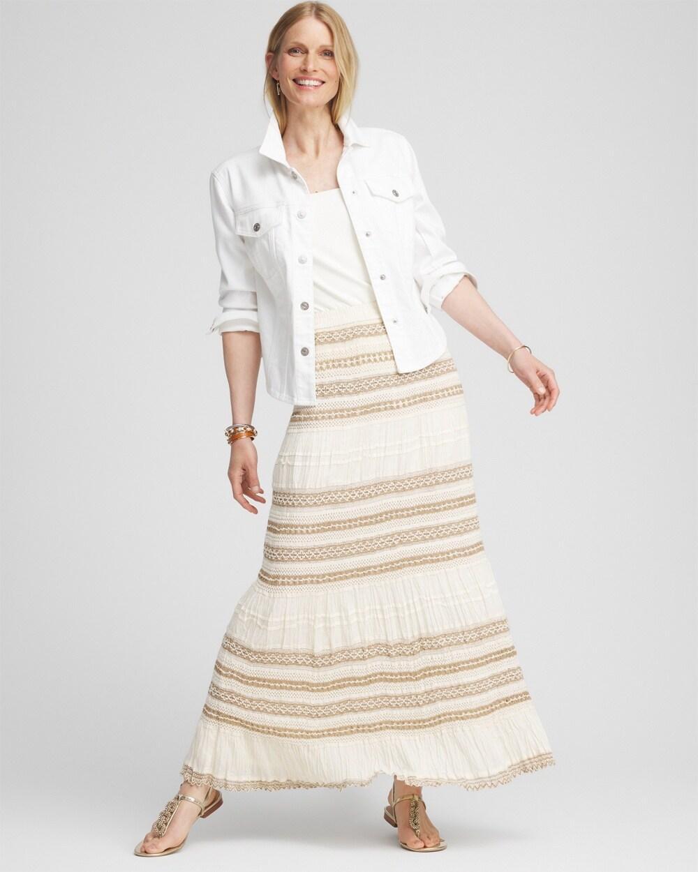 Crochet Gauze Trim Skirt Product Image