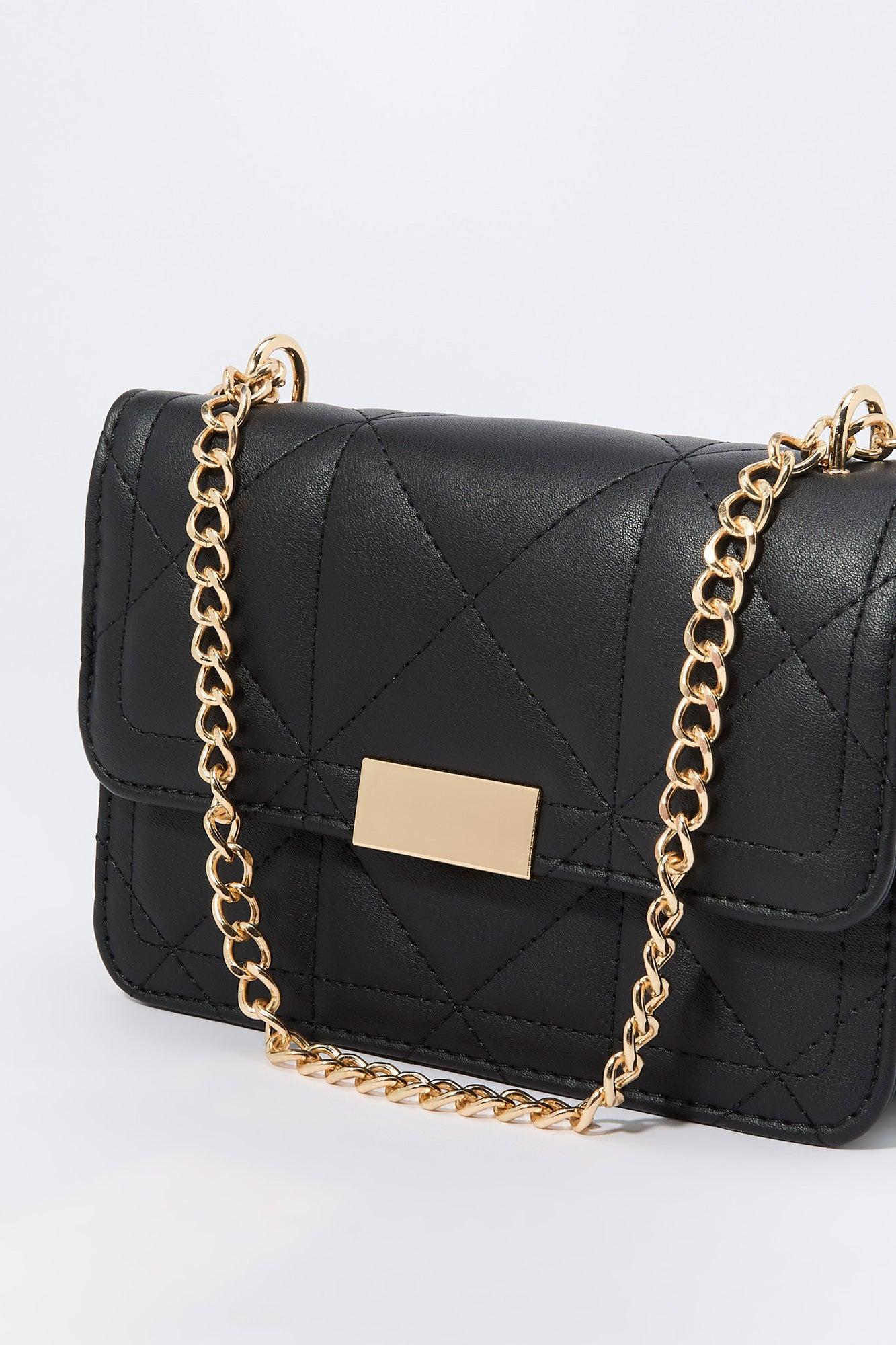 Faux Leather Quilted Crossbody Bag Female Product Image