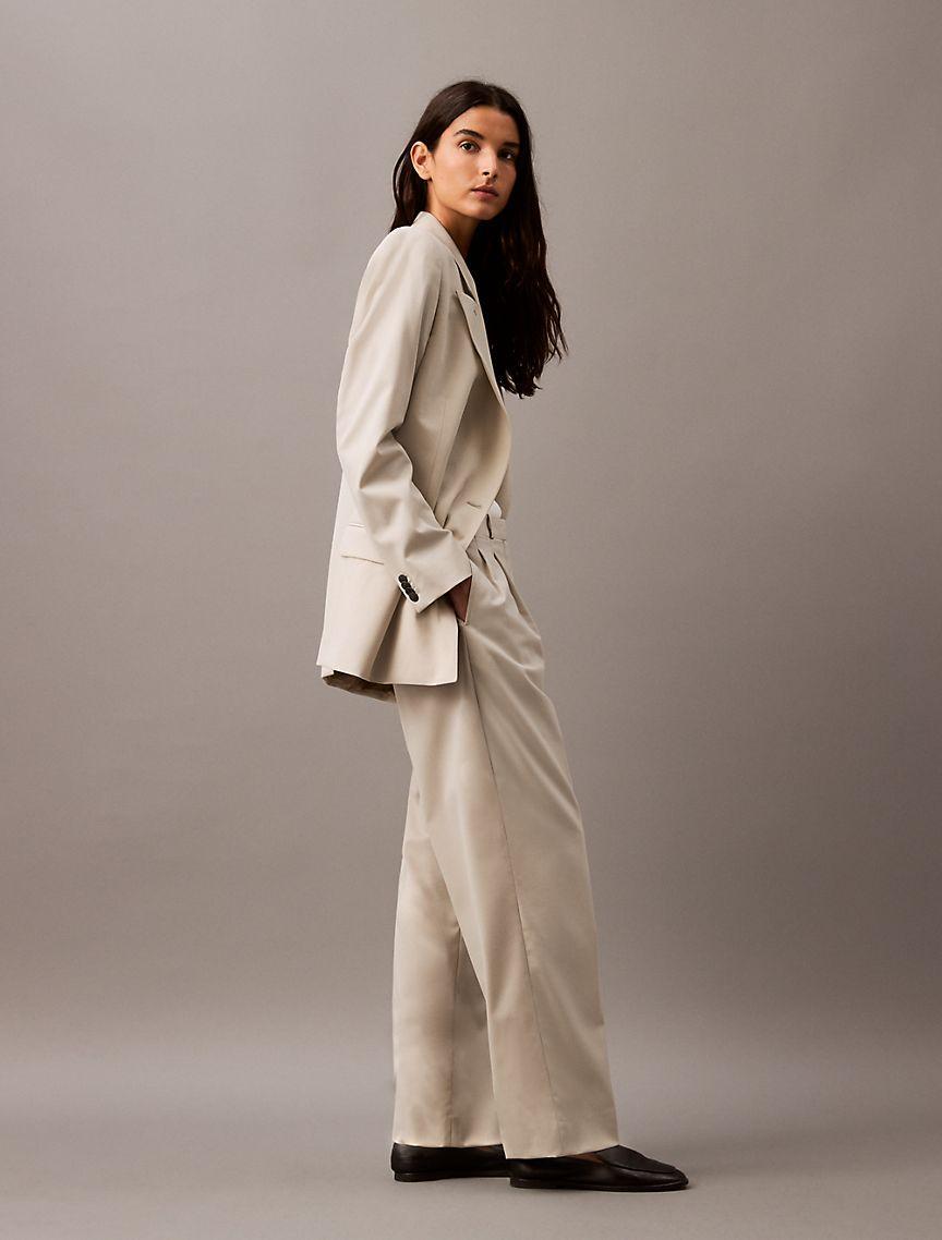 Pleated Wool Gabardine Blend Trouser Product Image