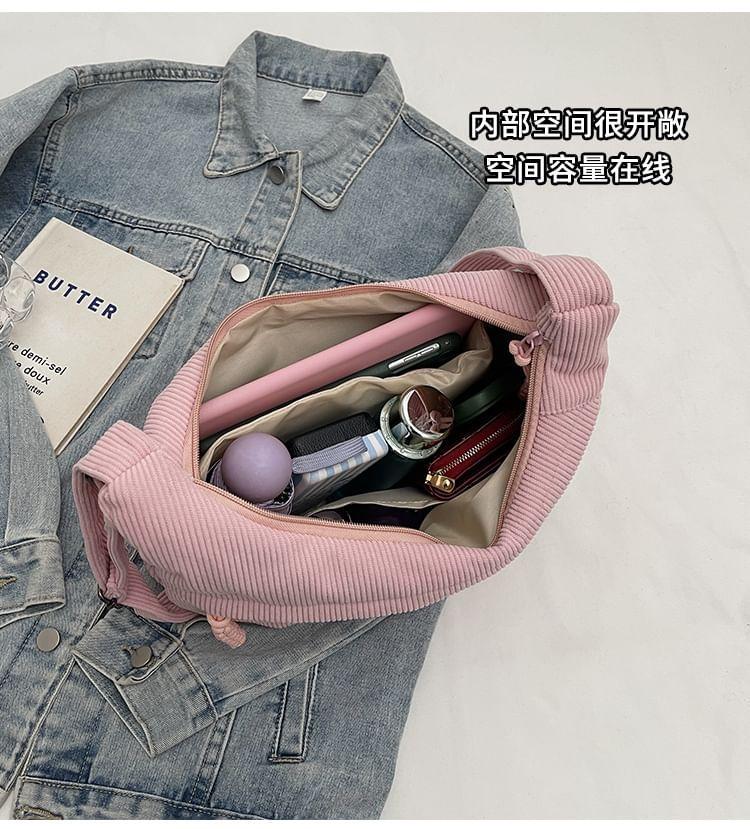 Plain Corduroy Crossbody Bag Product Image