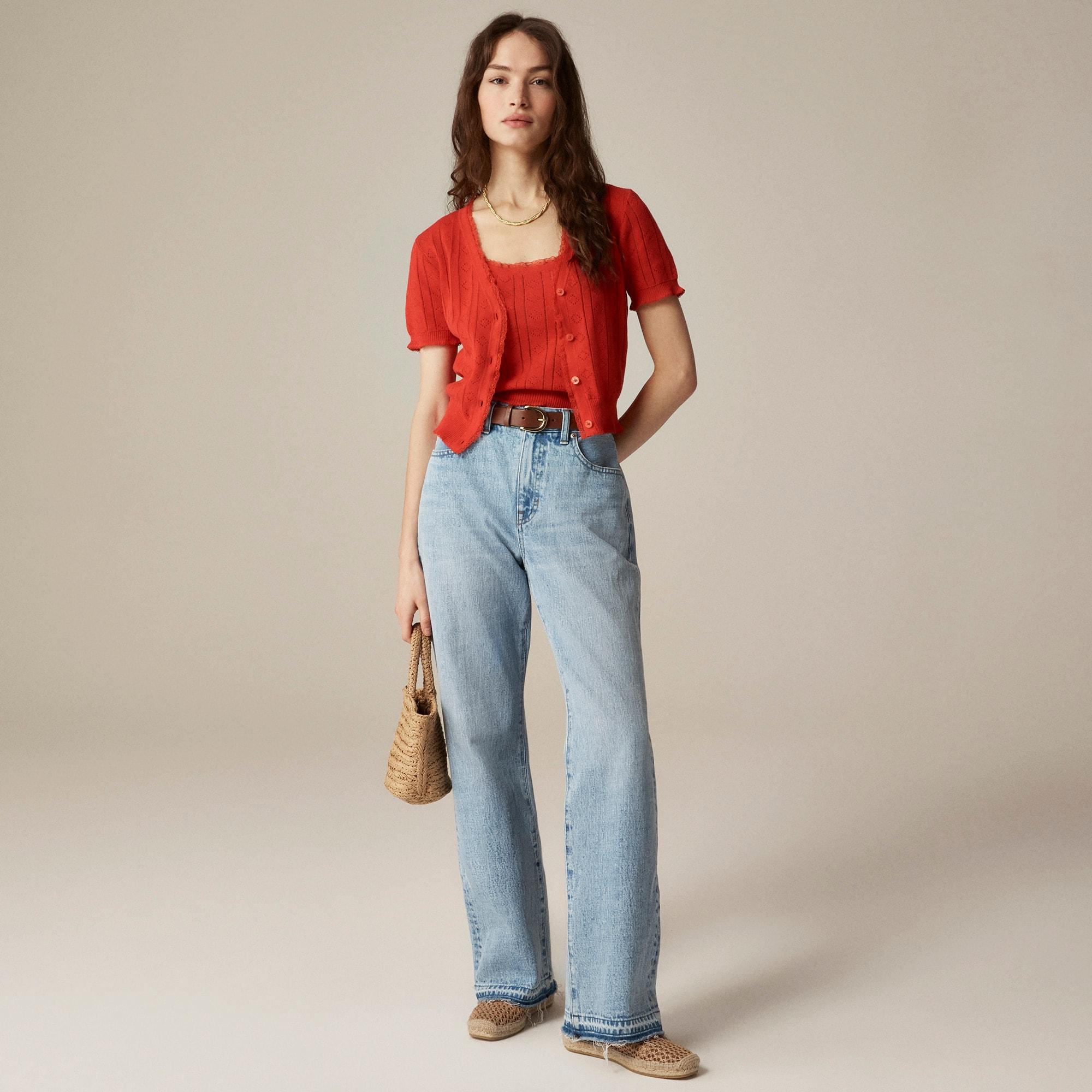 Pointelle sweater-tank in premium ultrafine cotton Product Image
