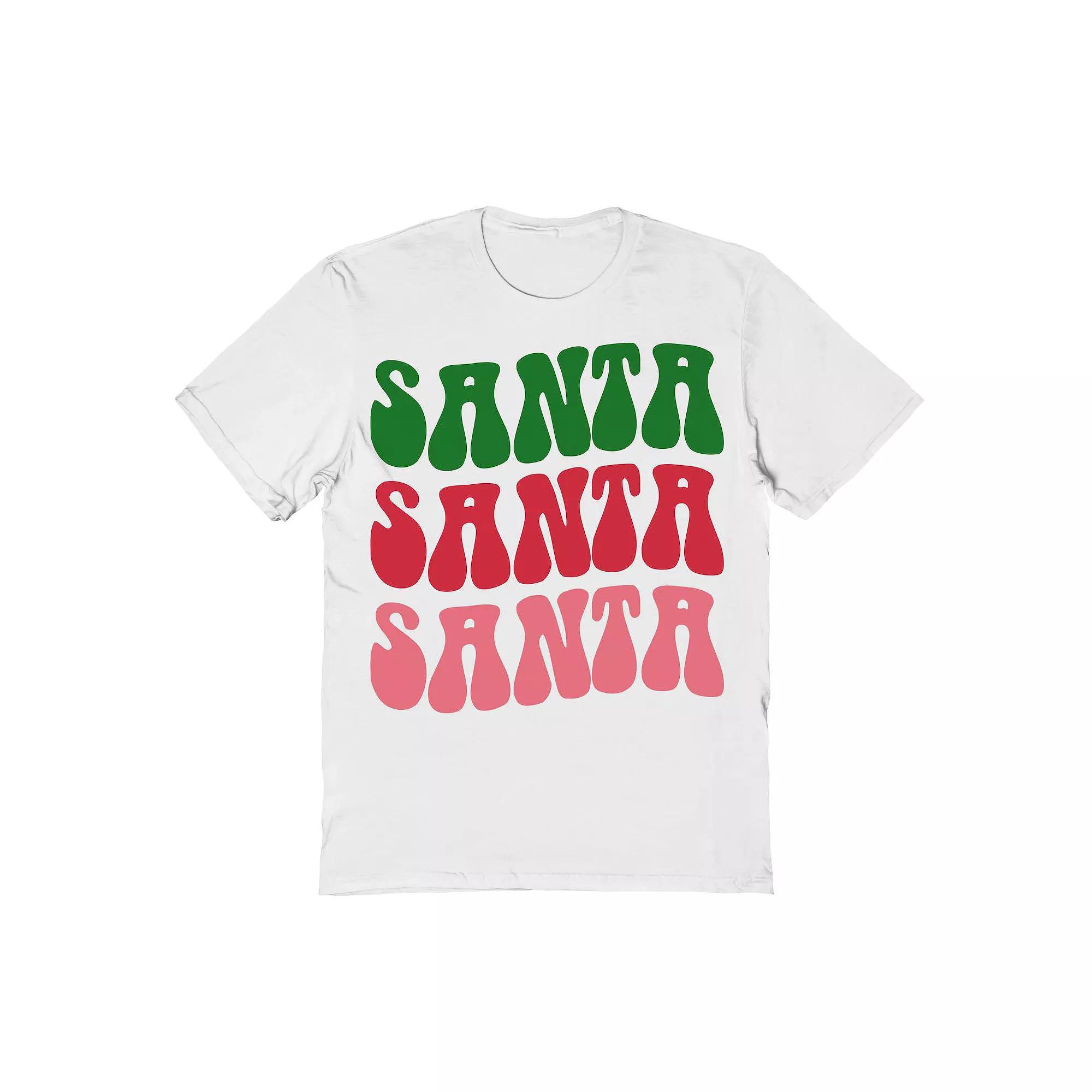 Men's Tree Santa Santa Christmas Graphic Tee, Size: Medium, White Product Image