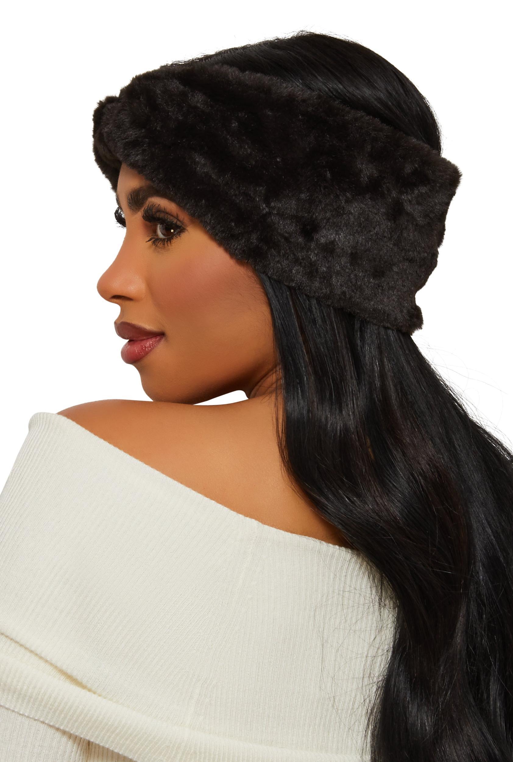 Twist Front Faux Fur Headband Female Product Image