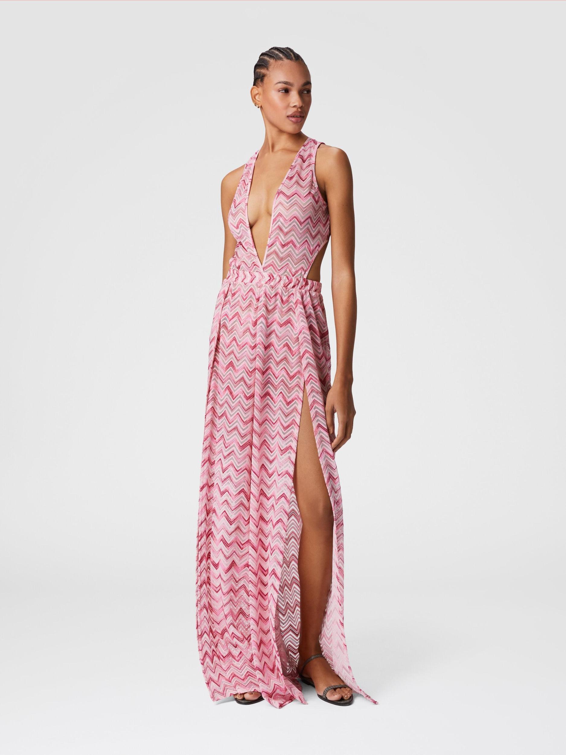 Viscose-blend tulle jumpsuit with slub zigzag Product Image
