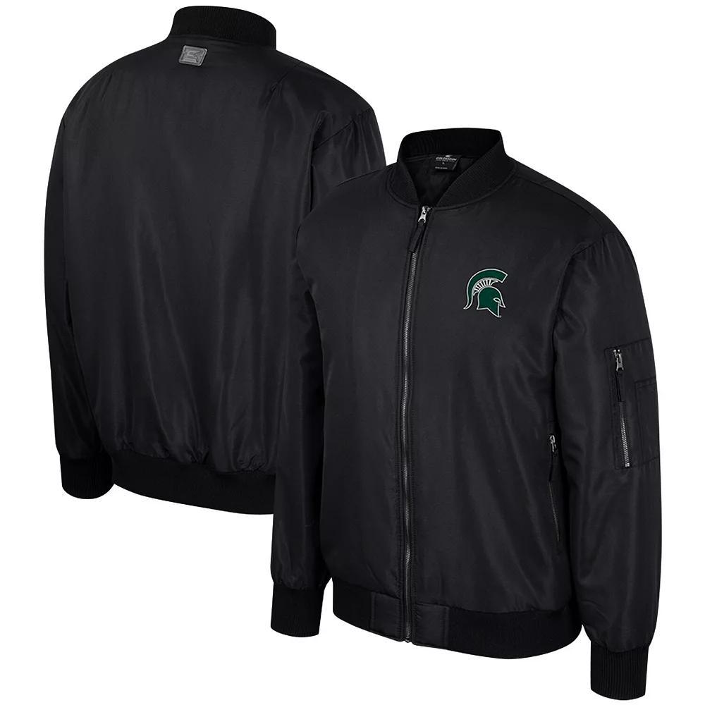 Men's Colosseum  Black Ole Miss Rebels Full-Zip Bomber Jacket, Size: XL Product Image