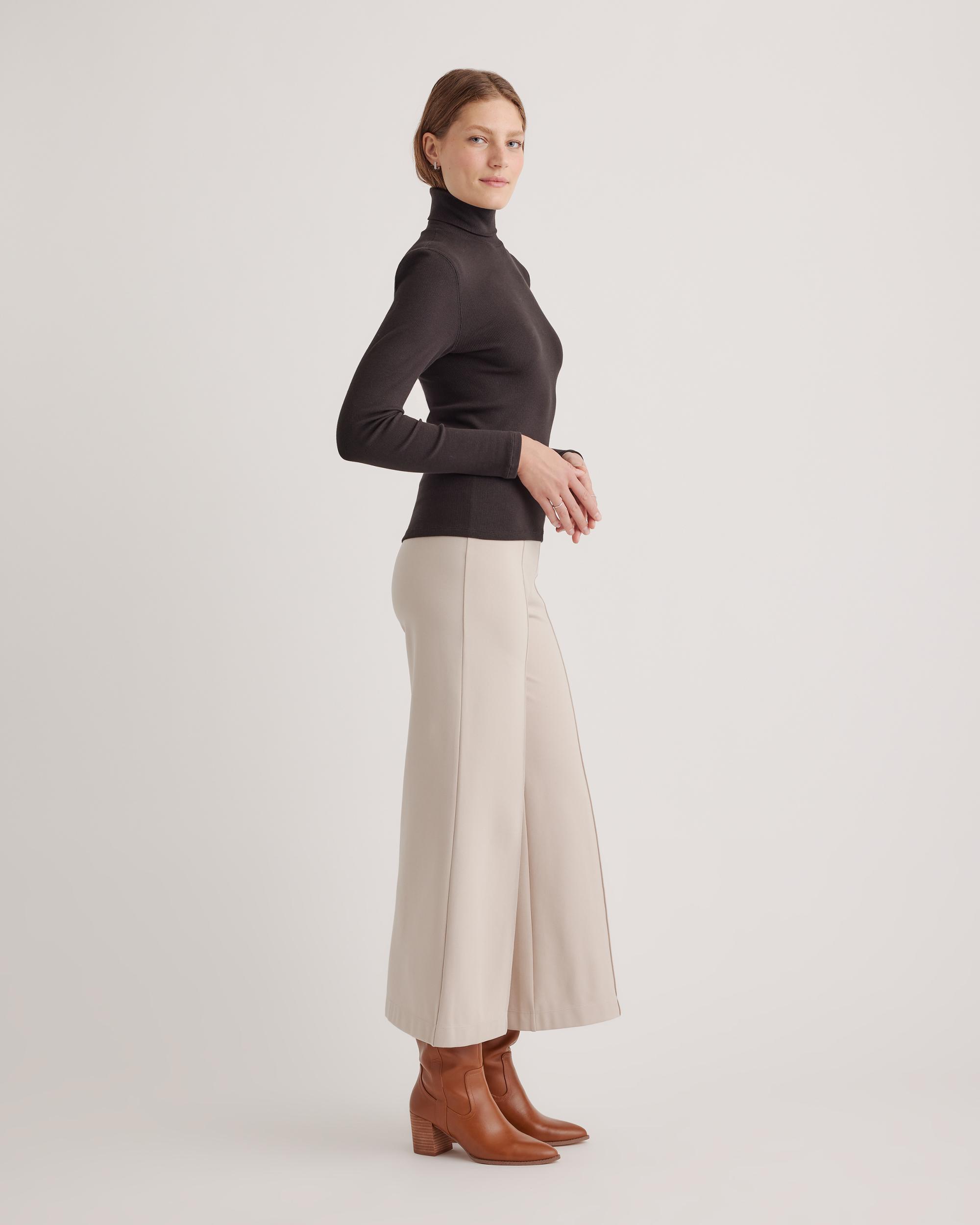 Quince | Women's Micro-Rib Turtleneck Sweater Size XS, Organic Cotton Product Image