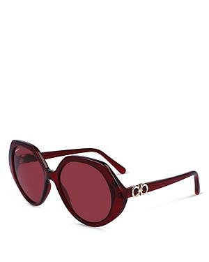 Ferragamo Gancini Geometric Sunglasses, 58mm Product Image