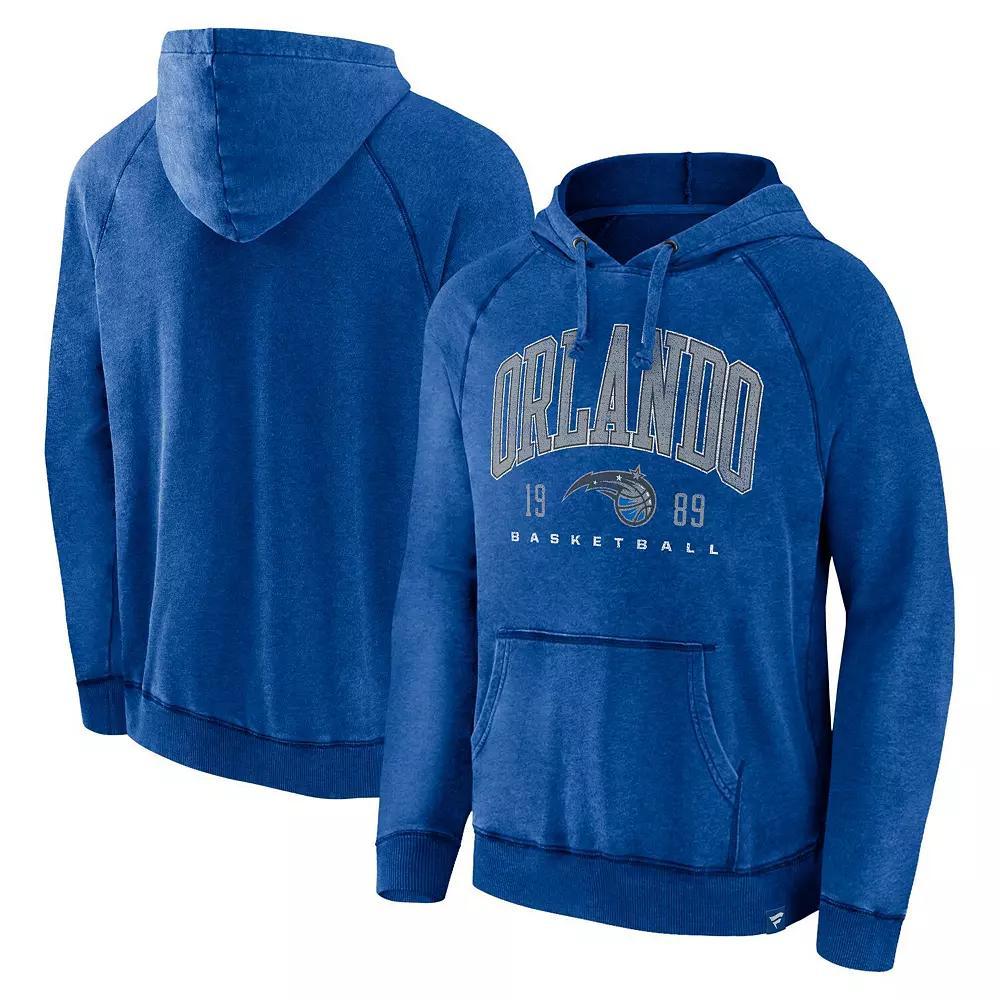 Men's Fanatics Branded Heather Blue Orlando Magic Foul Trouble Snow Wash Raglan Pullover Hoodie, Size: XL, Mag Team Product Image