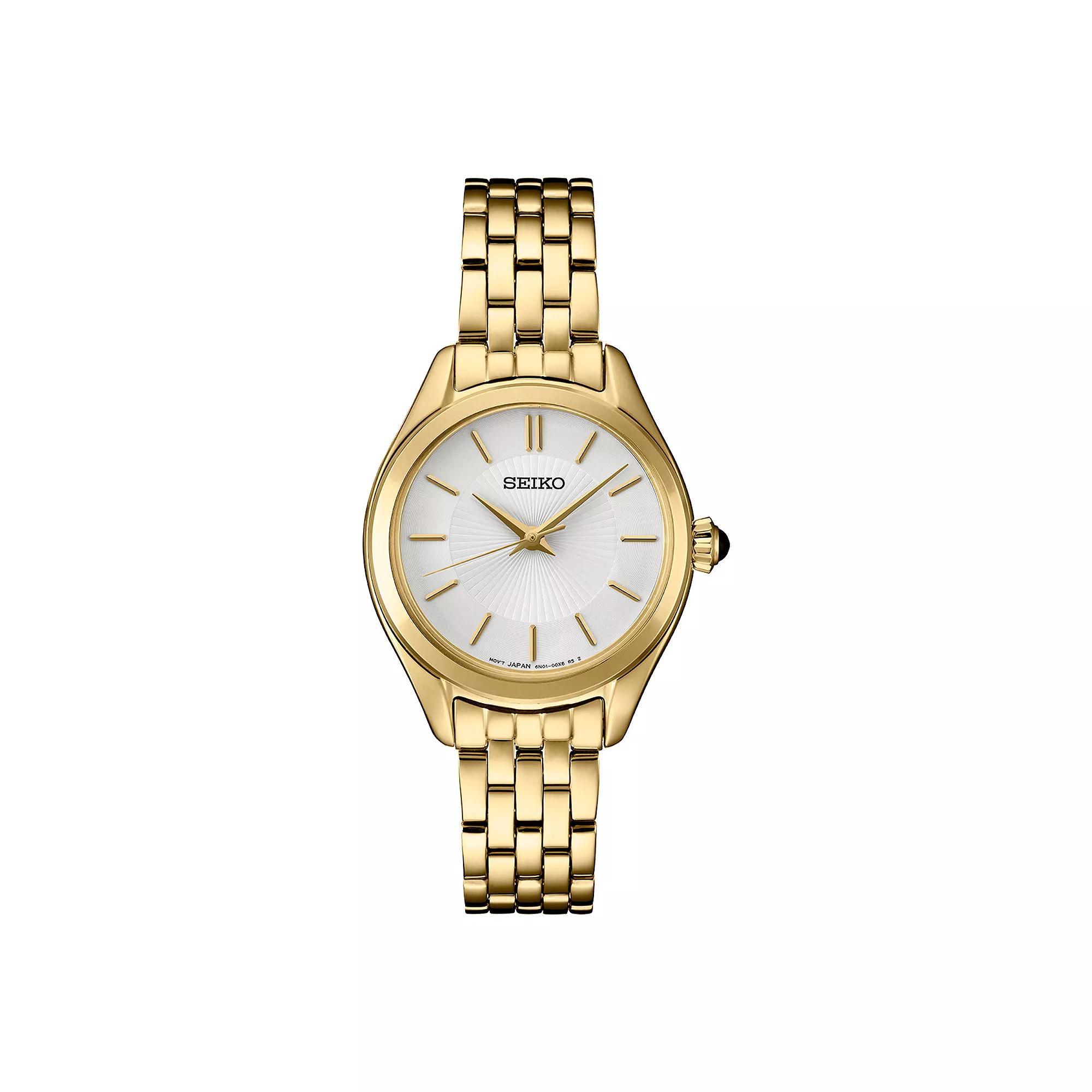 Seiko Womens Essentials Gold Tone Stainless Steel Quartz White Dial - SUR538 Yellow Product Image