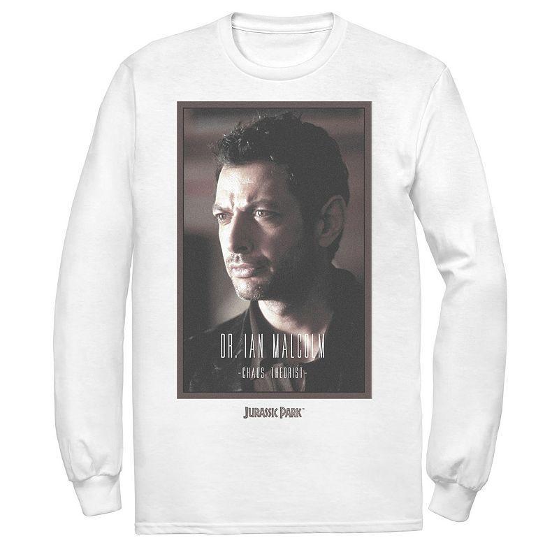 Men's Jurassic Park Dr. Ian Malcolm Chaos Theorist Long Sleeve Tee, Size: XL, Athletic Grey Product Image