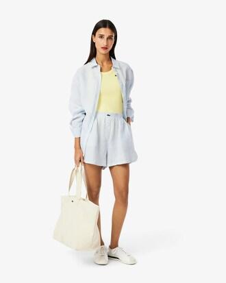 Loose Striped Linen Shorts Product Image