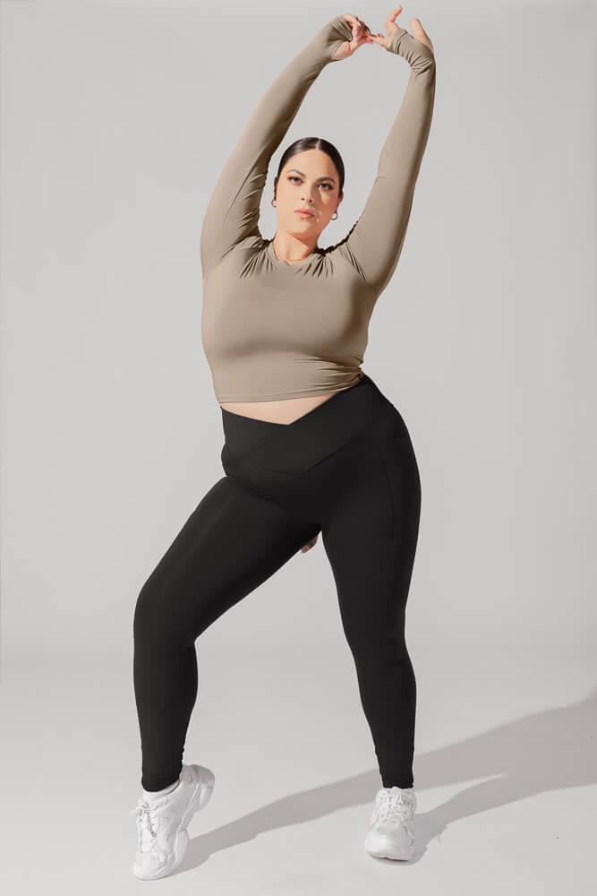 Bow Back Reversible Long Sleeve Top - Black Product Image