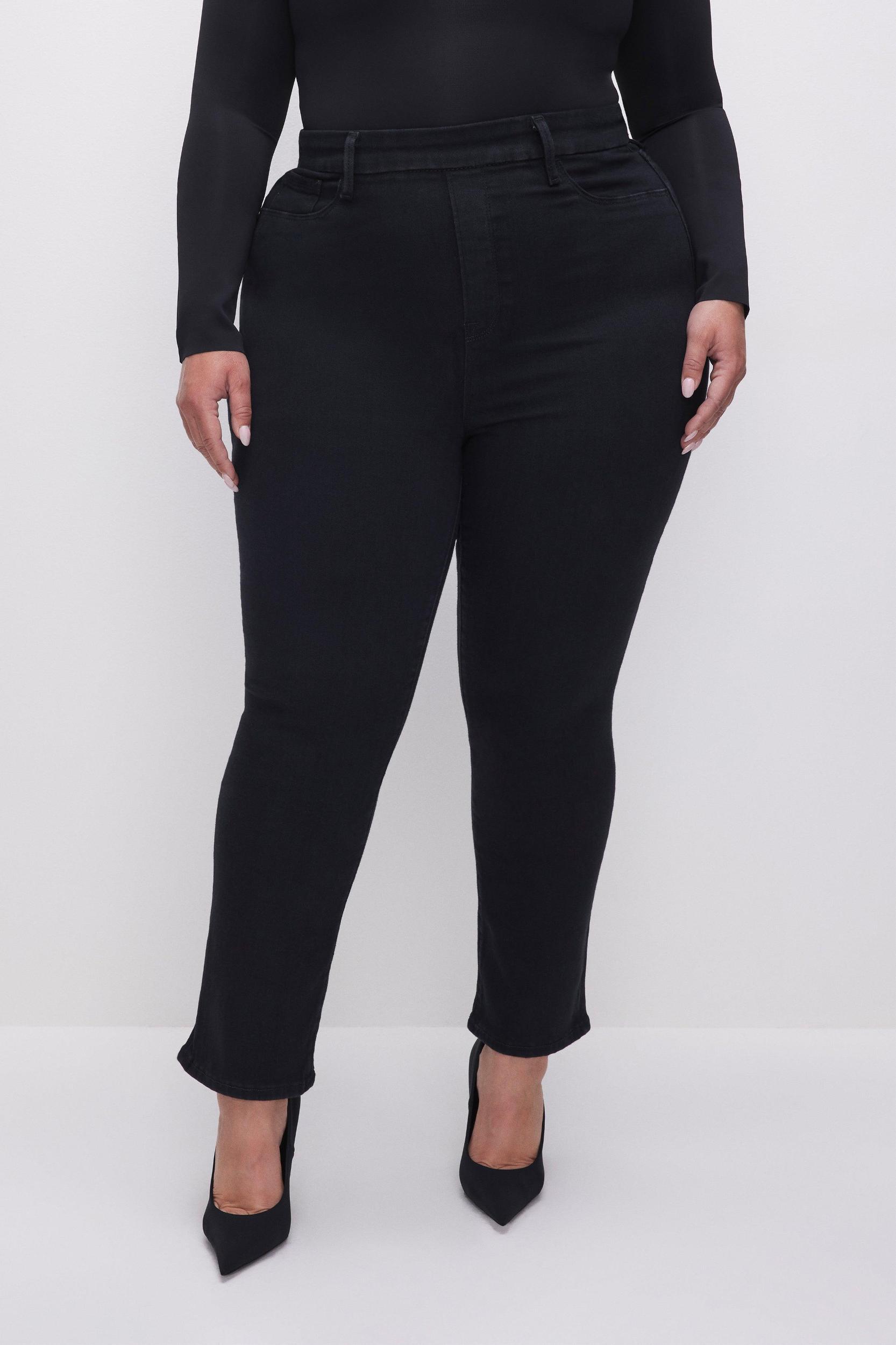 POWER STRETCH PULL-ON STRAIGHT JEANS | BLACK001 Product Image