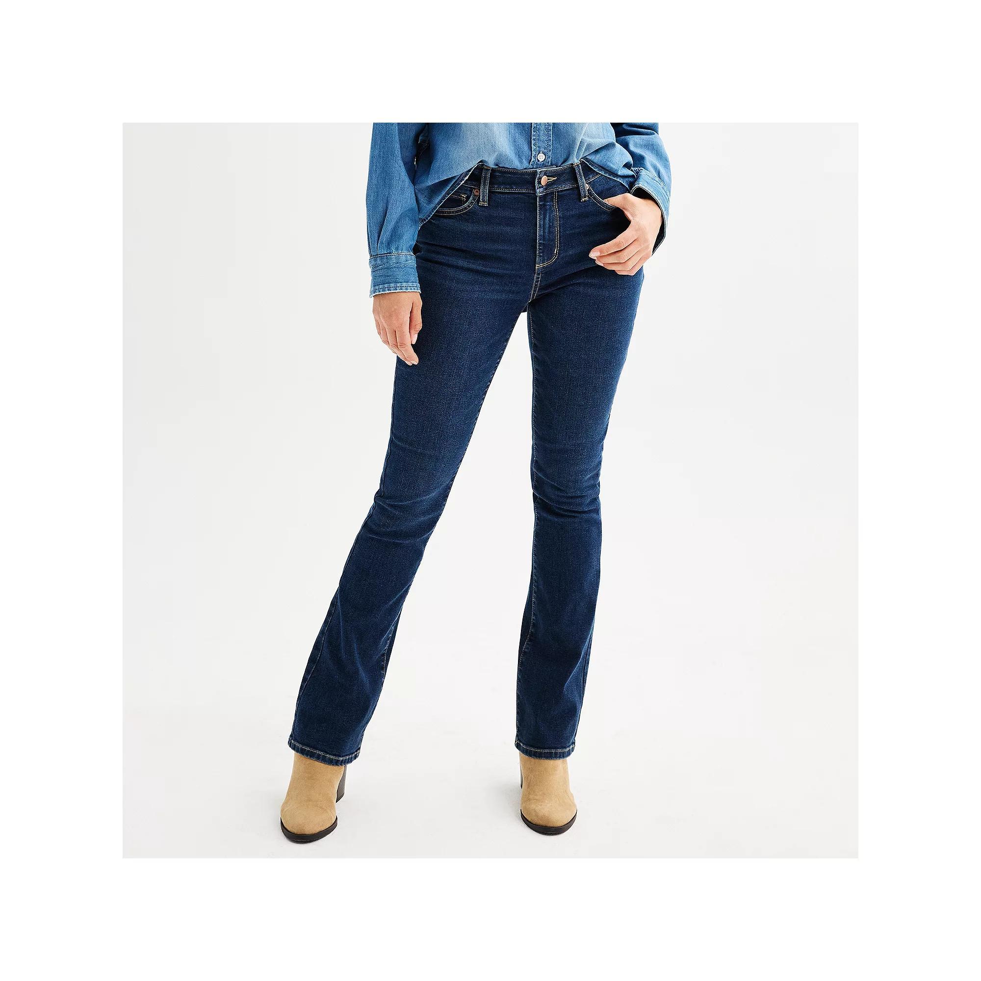 Women's Sonoma Goods For Life® Mid Rise Bootcut Jeans, Size: 8 Avg/Reg, Dark Blue Product Image