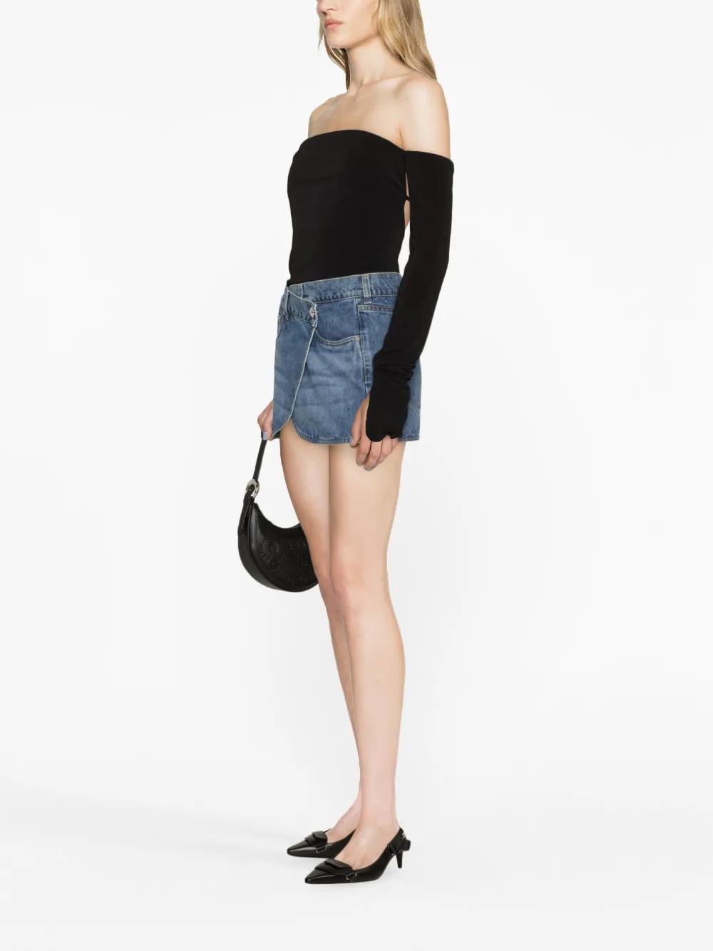 wrap denim miniskirt Product Image