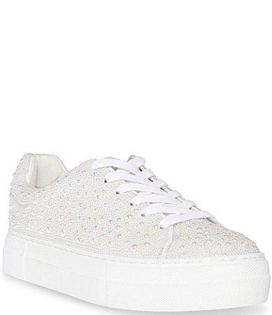 Blue by Betsey Johnson Sidny Bridal Pearl Embellished Family Matching Platform Lace Product Image