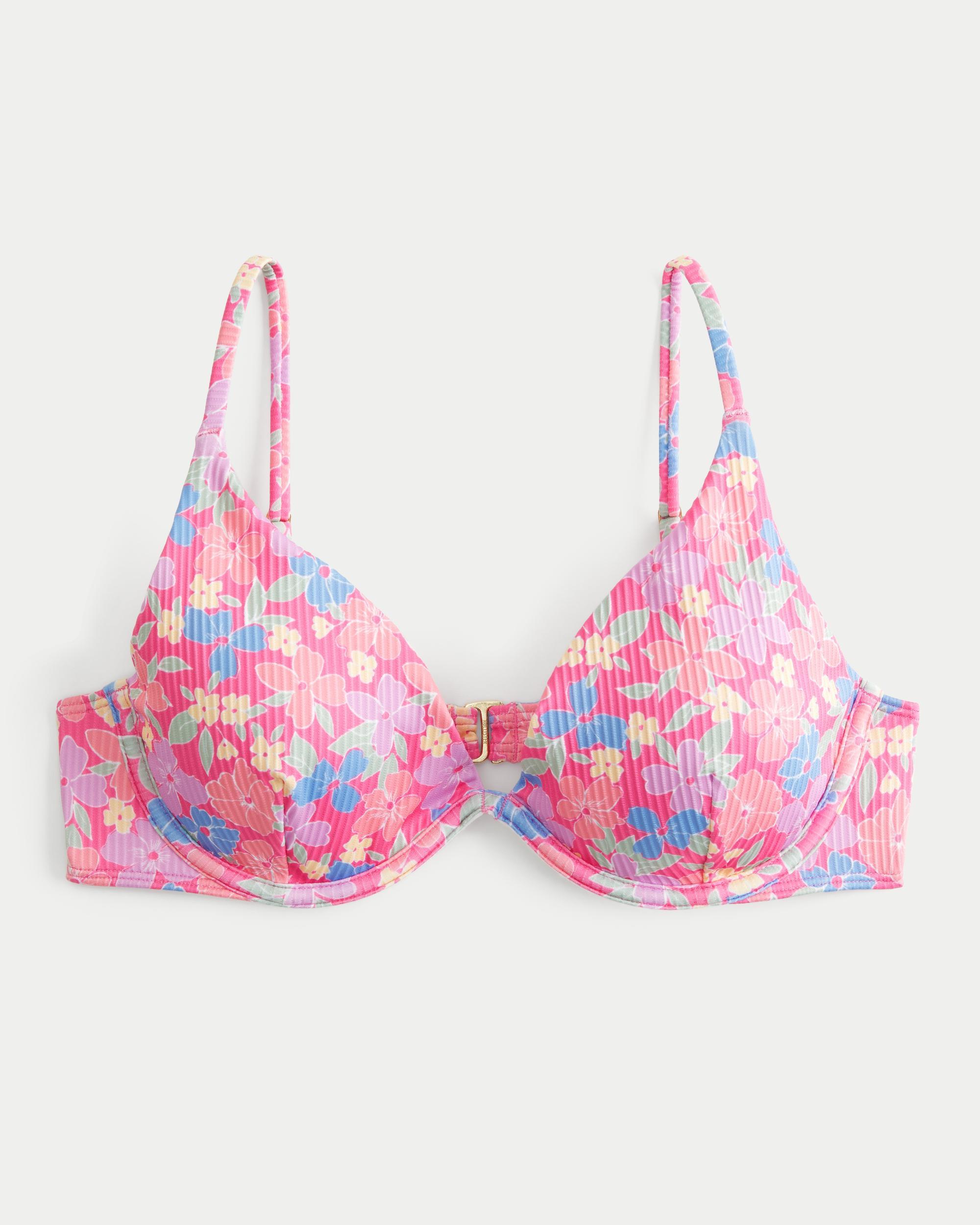 Ribbed Plunge Underwire Bikini Top Product Image