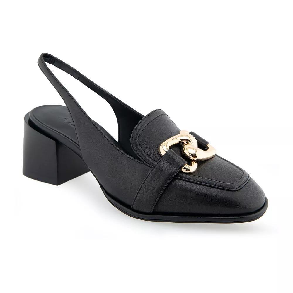 Aerosoles Allure Women's Slingback Heeled Loafers, Size: 5, Black Leather Product Image