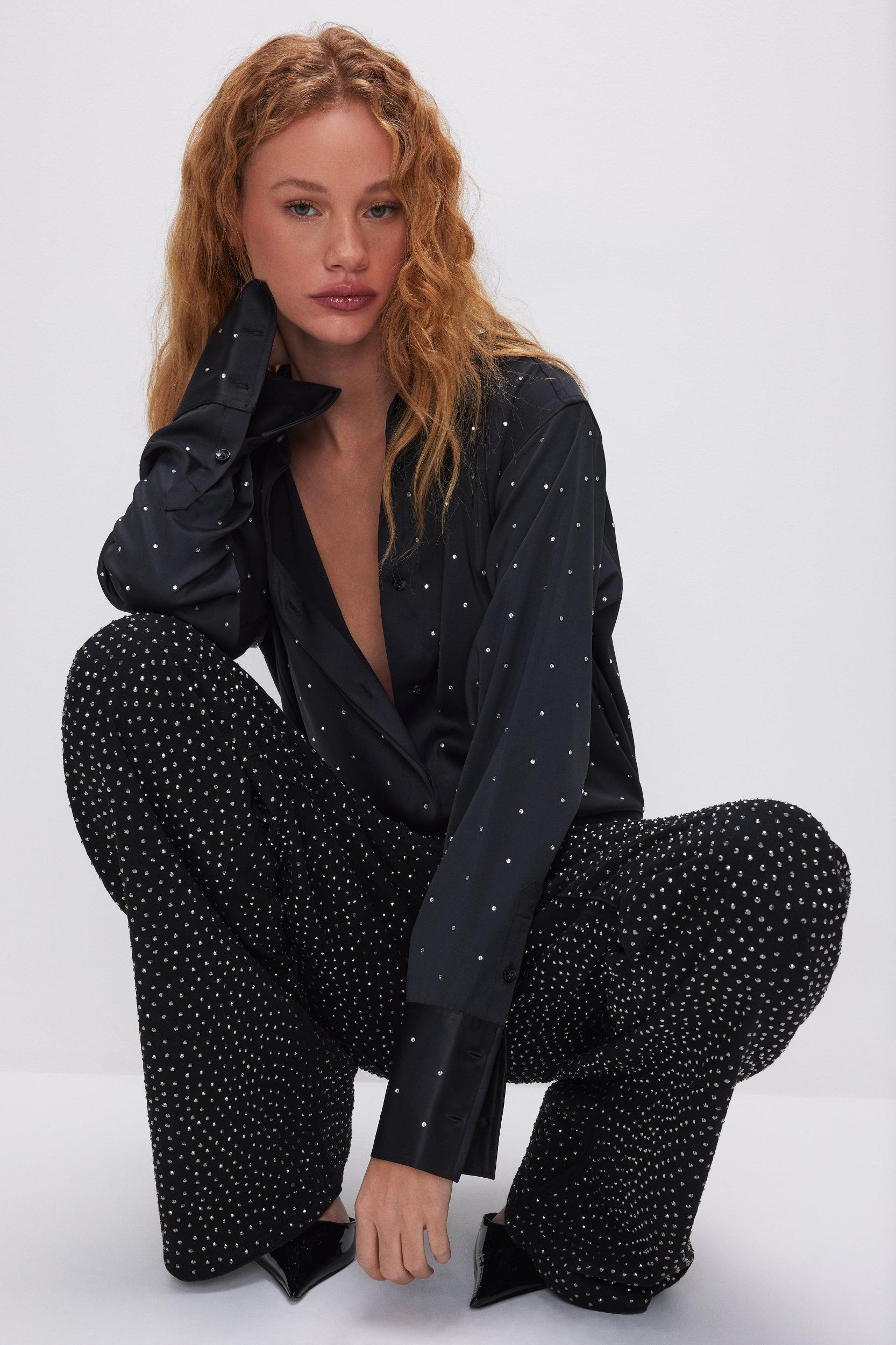 GOOD EASE RELAXED SPARKLE JEANS | BLACK323 Product Image