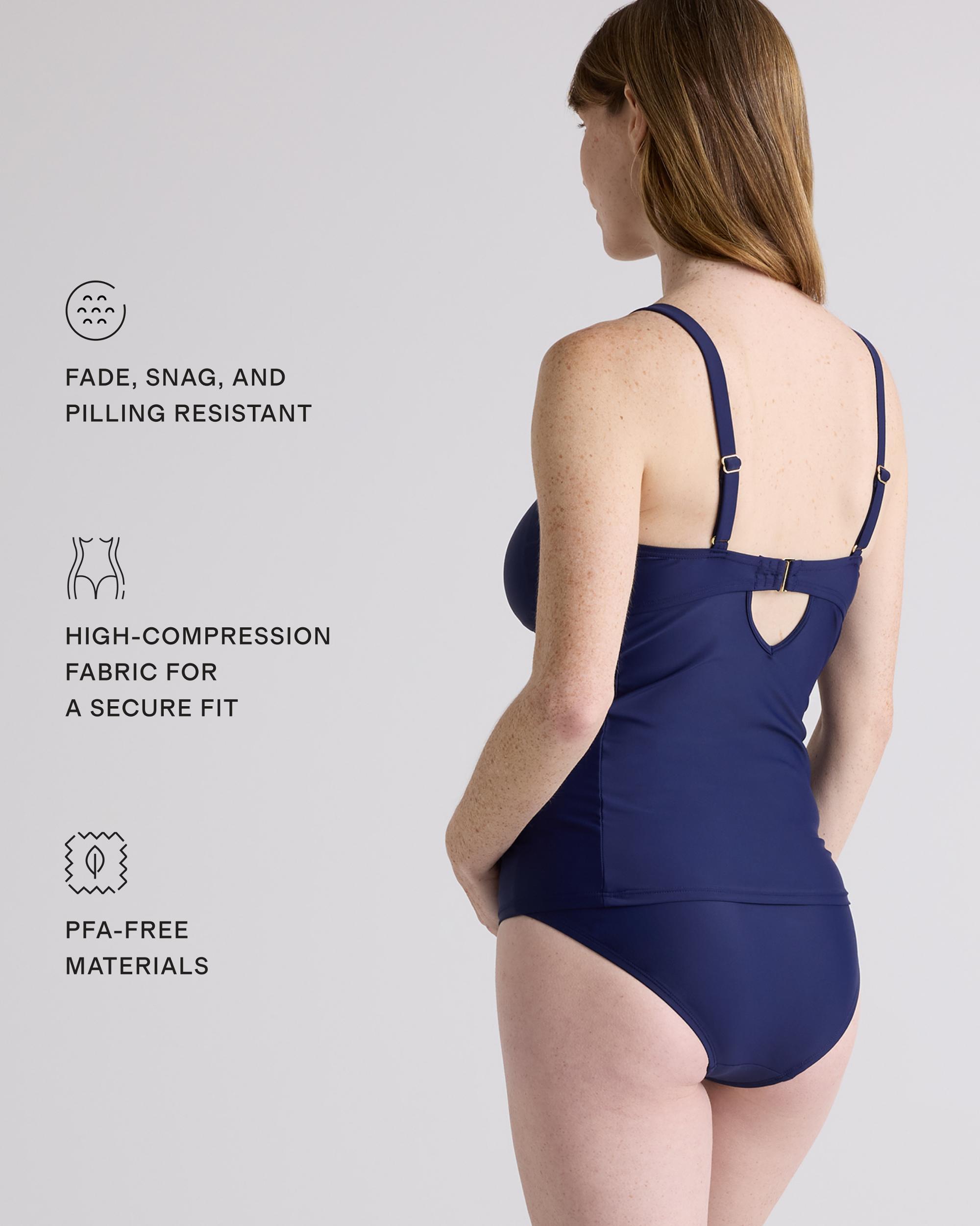 Quince | Women's Italian Maternity Two-Piece Tank Topini Swimsuit 78% Recycled Polyamide, 22% Spandex Product Image