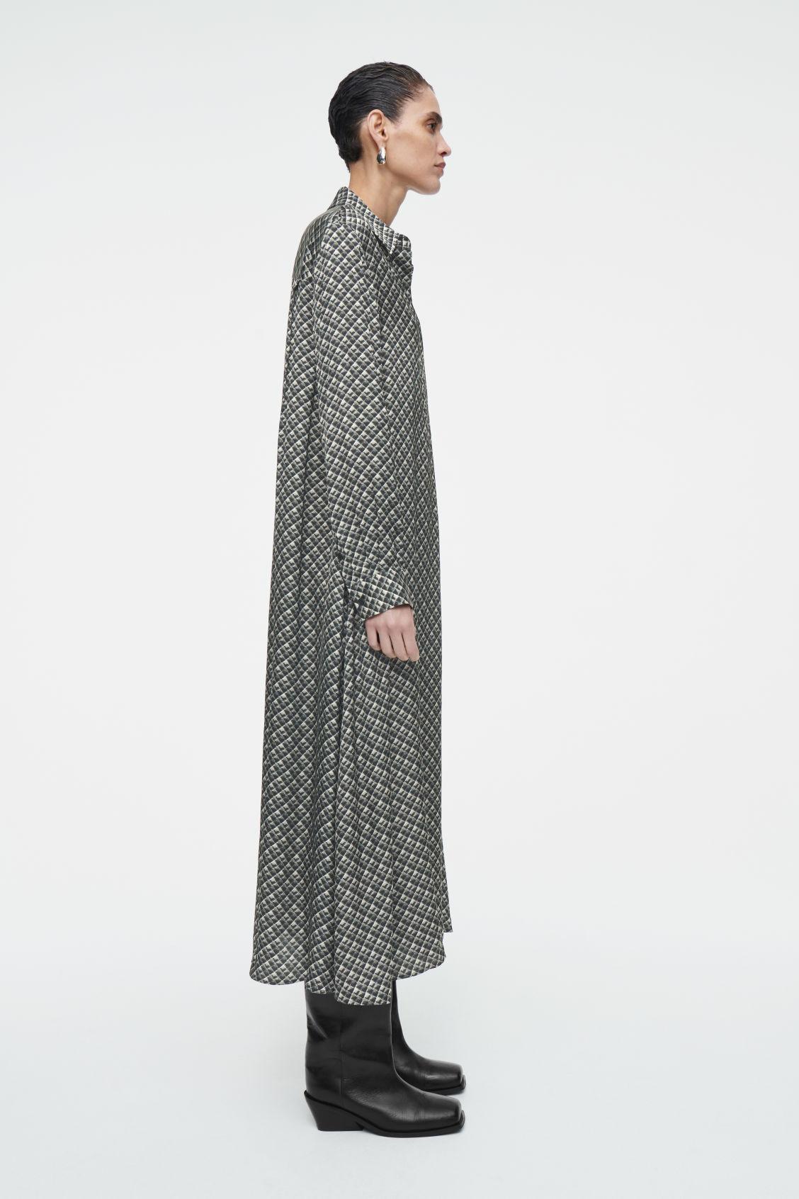 GEOMETRIC-PRINT MAXI SHIRT DRESS Product Image