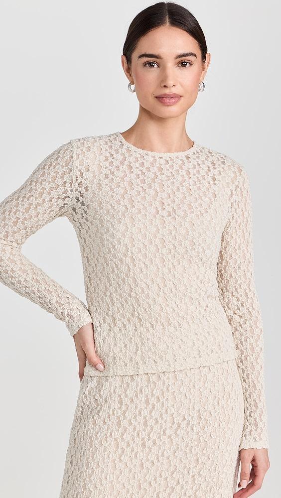 Vince Floral Smocked Crew Neck | Shopbop Product Image