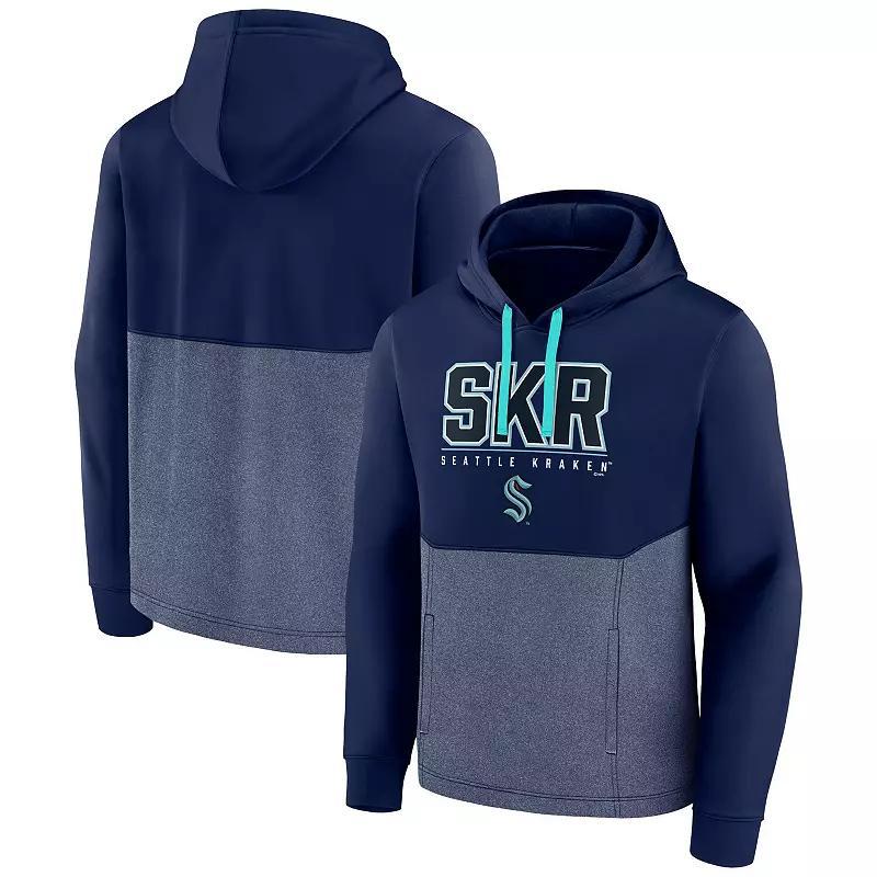 Men's Fanatics Branded Deep Sea Blue Seattle Kraken Successful Tri-Blend Pullover Hoodie, Size: XL, Krk Blue Product Image